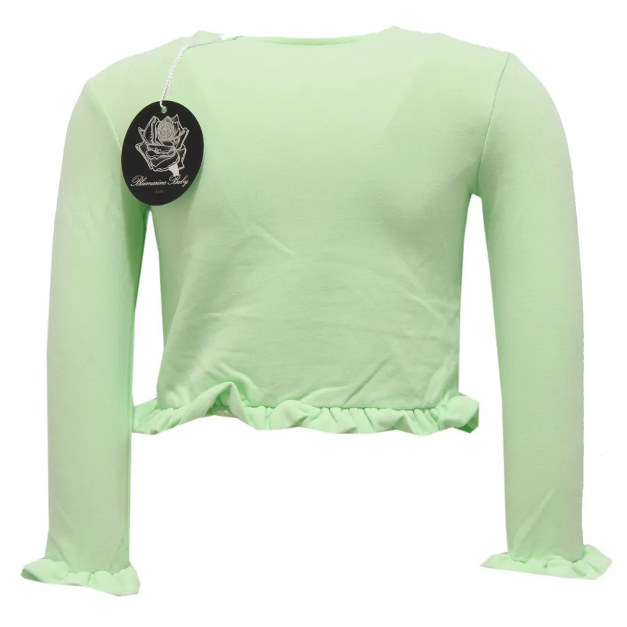0898W cardigan felpa bimba BLUMARINE BABY green cotton sweatshirt kid