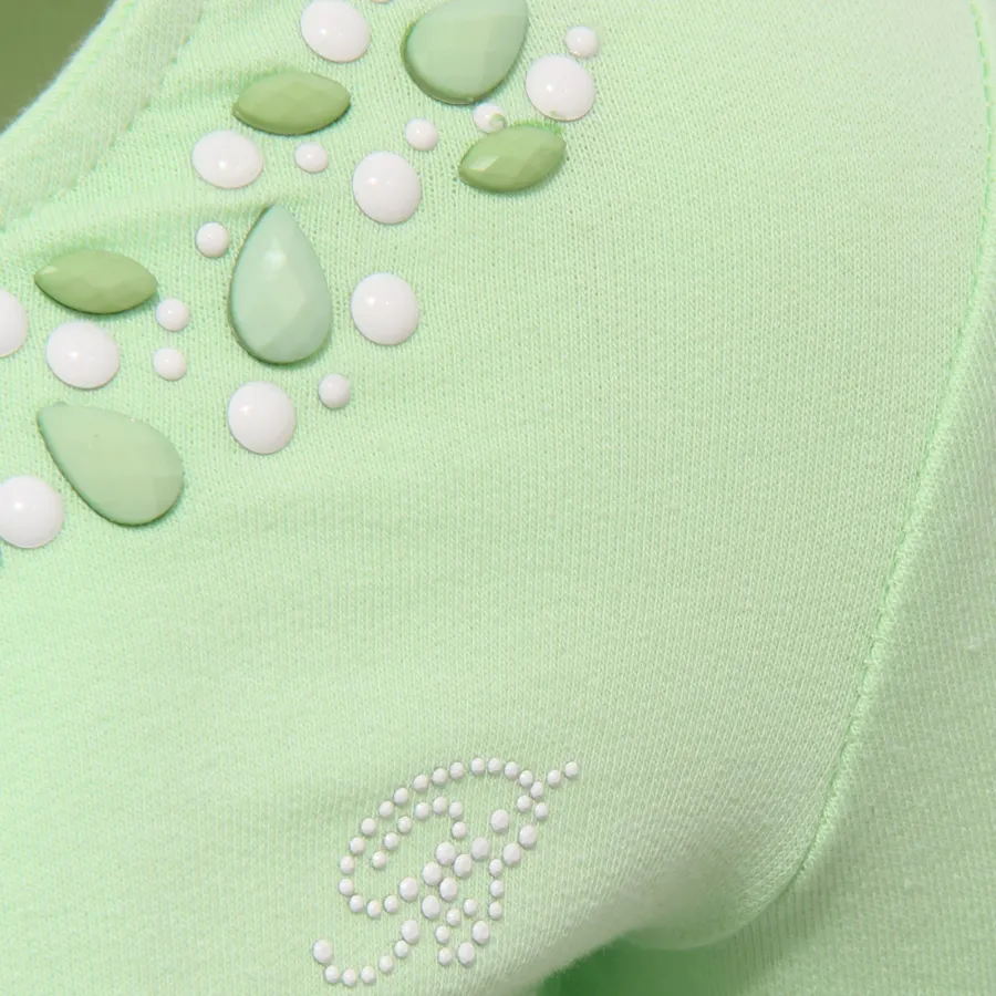 0898W cardigan felpa bimba BLUMARINE BABY green cotton sweatshirt kid