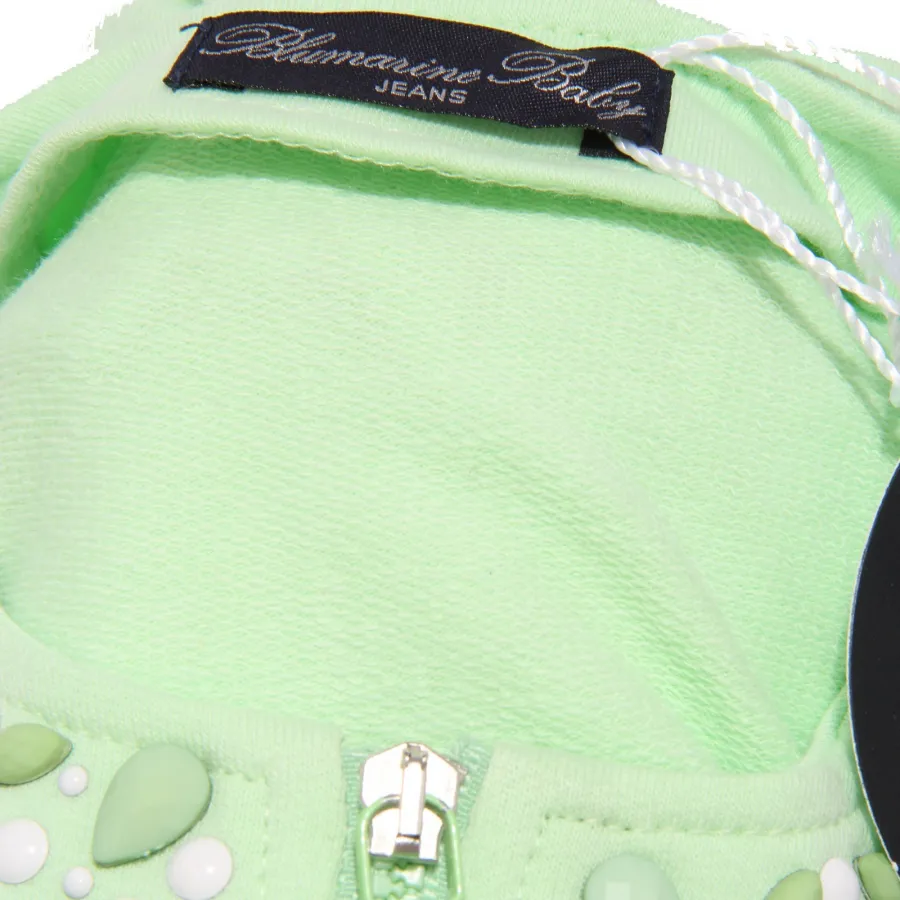 0898W cardigan felpa bimba BLUMARINE BABY green cotton sweatshirt kid