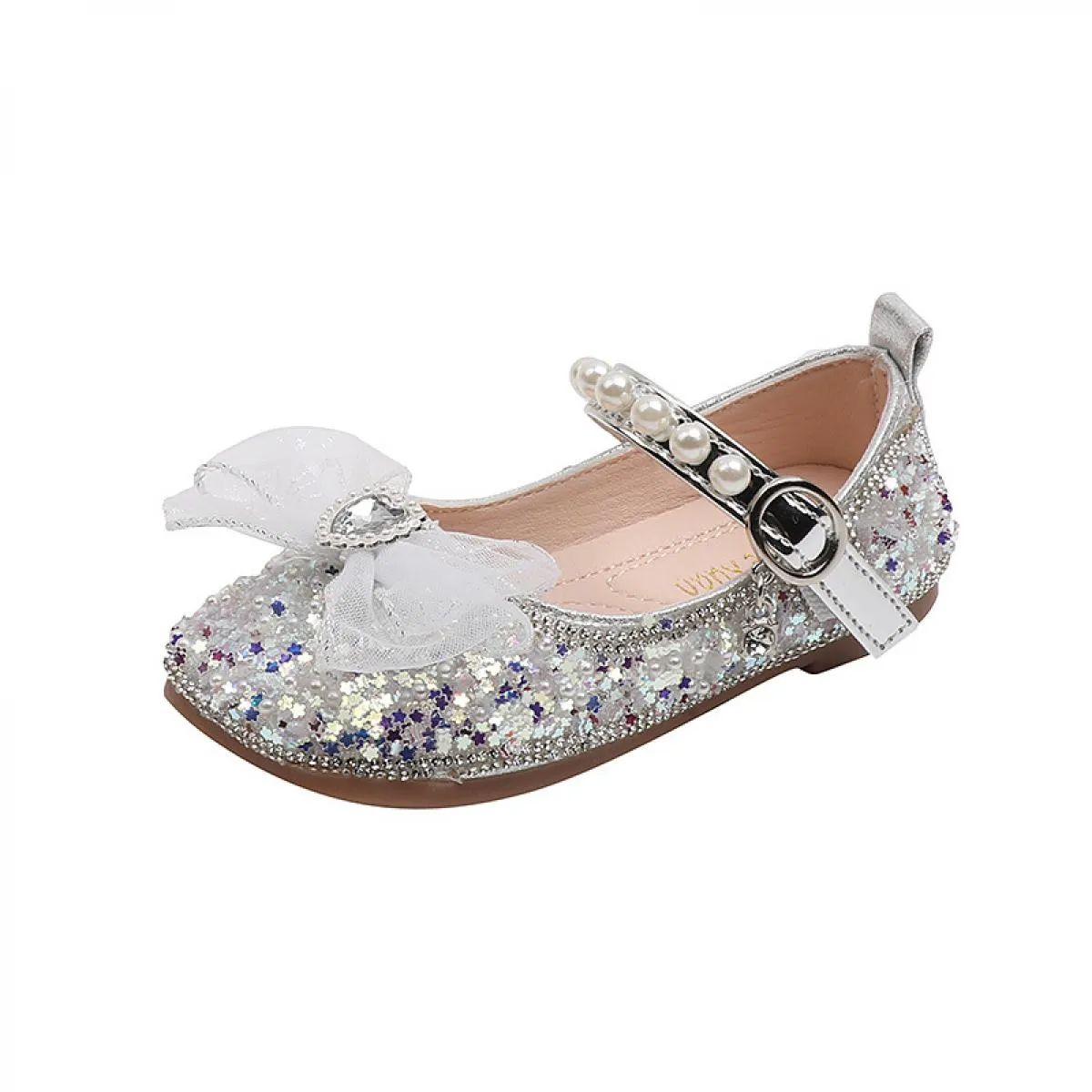 2023 Scarpe eleganti per bambini con fiocco in strass lucido Le ragazze amano le scarpe da performance Mary Janes alla moda per