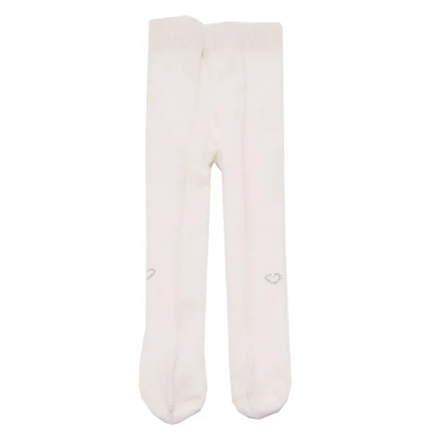 3314AA calzamaglia bimba girl NANAN white strass cotton tights