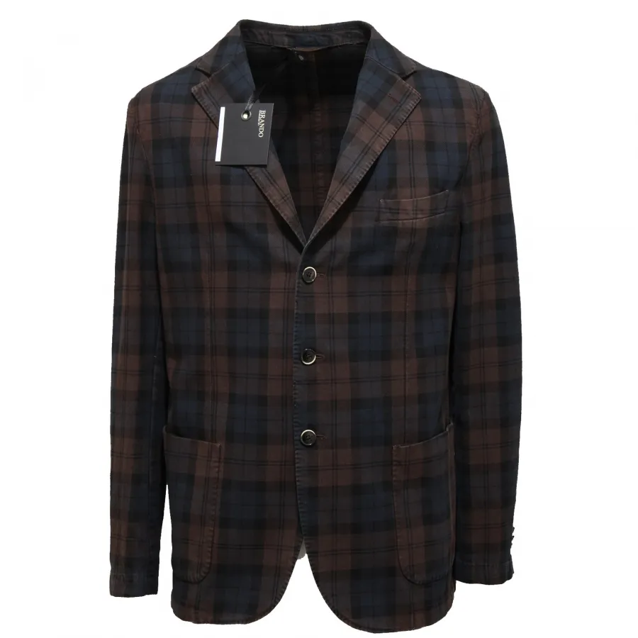 93954 giacca marrone e blu BRANDO giacche uomo jacket men