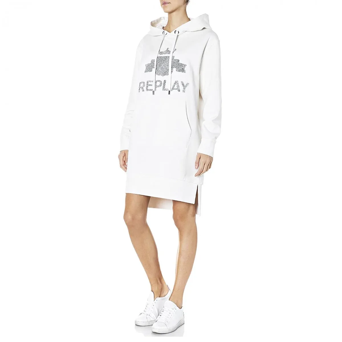 Abito In Felpa Logo, Bianco