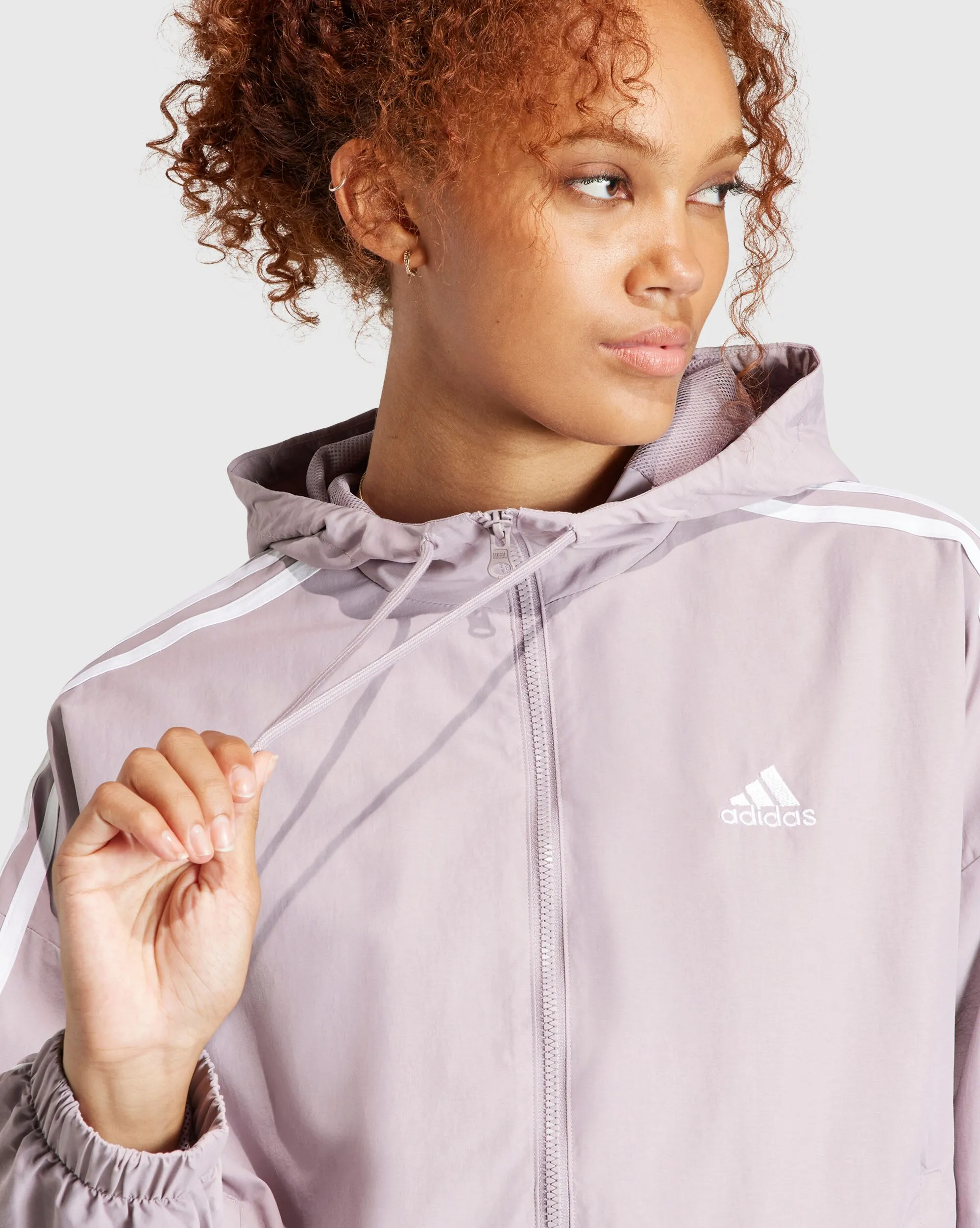 Adidas Giacca a vento Essentials 3-Stripes Woven Rosa Donna