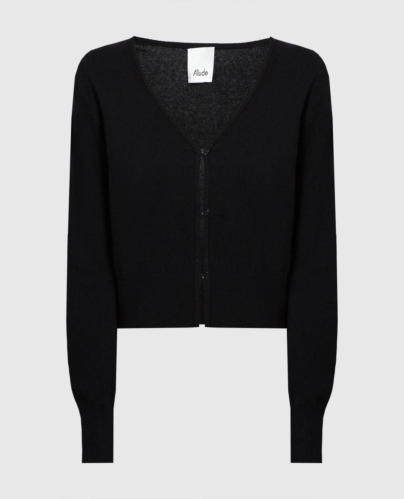 Allude Cardigan nero in lana e cashmere 23517030