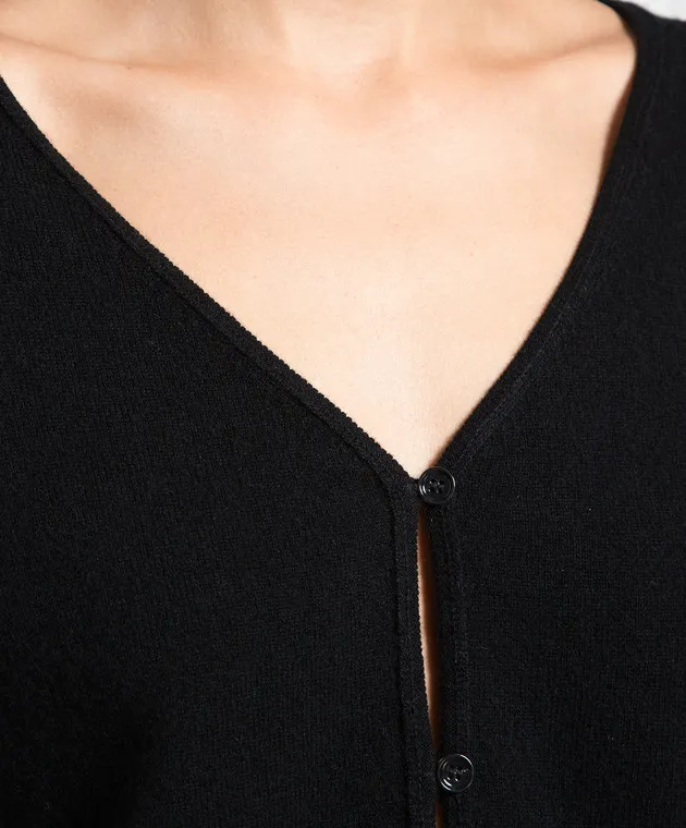 Allude Cardigan nero in lana e cashmere 23517030