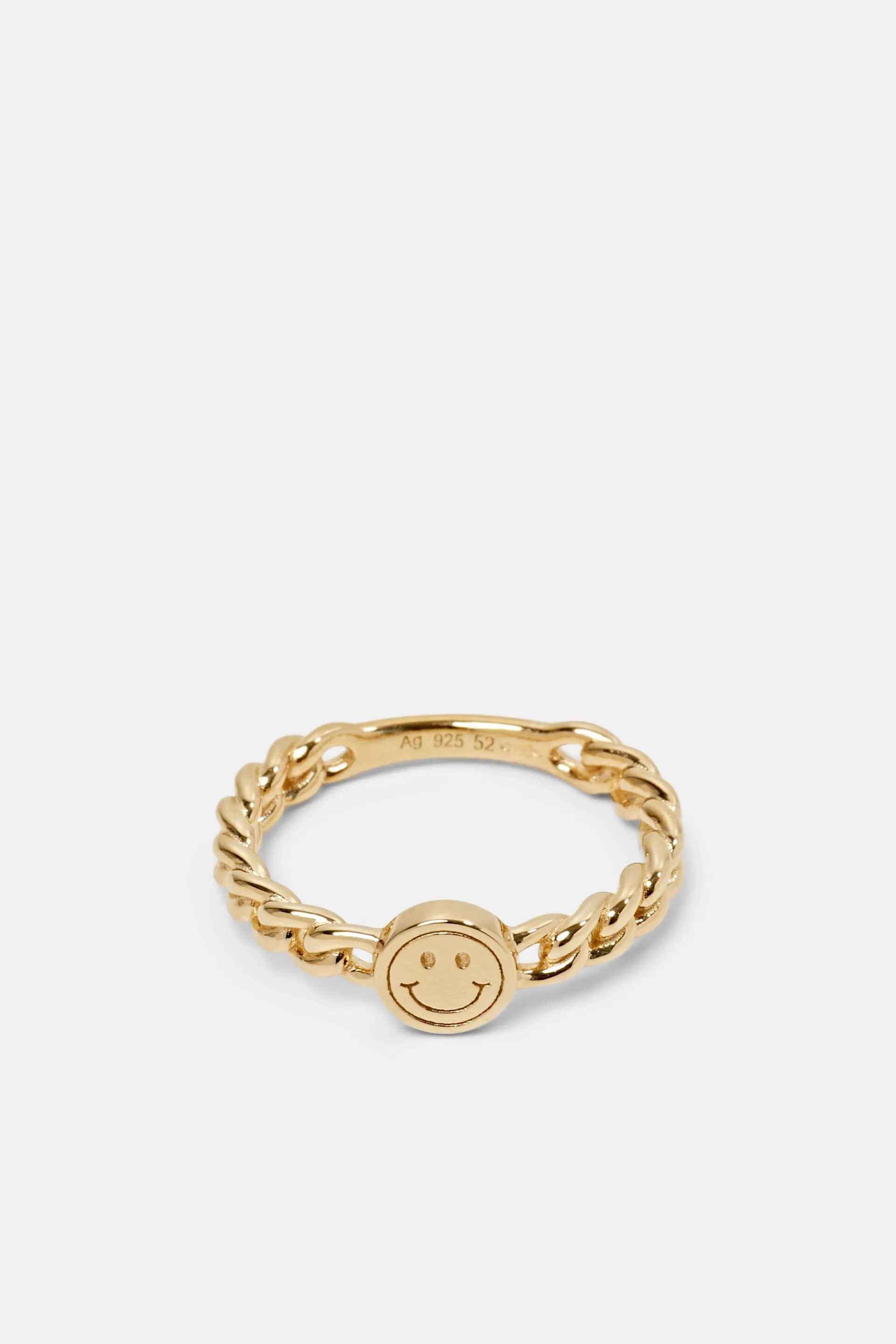 Anello a catena in argento Sterling con smiley