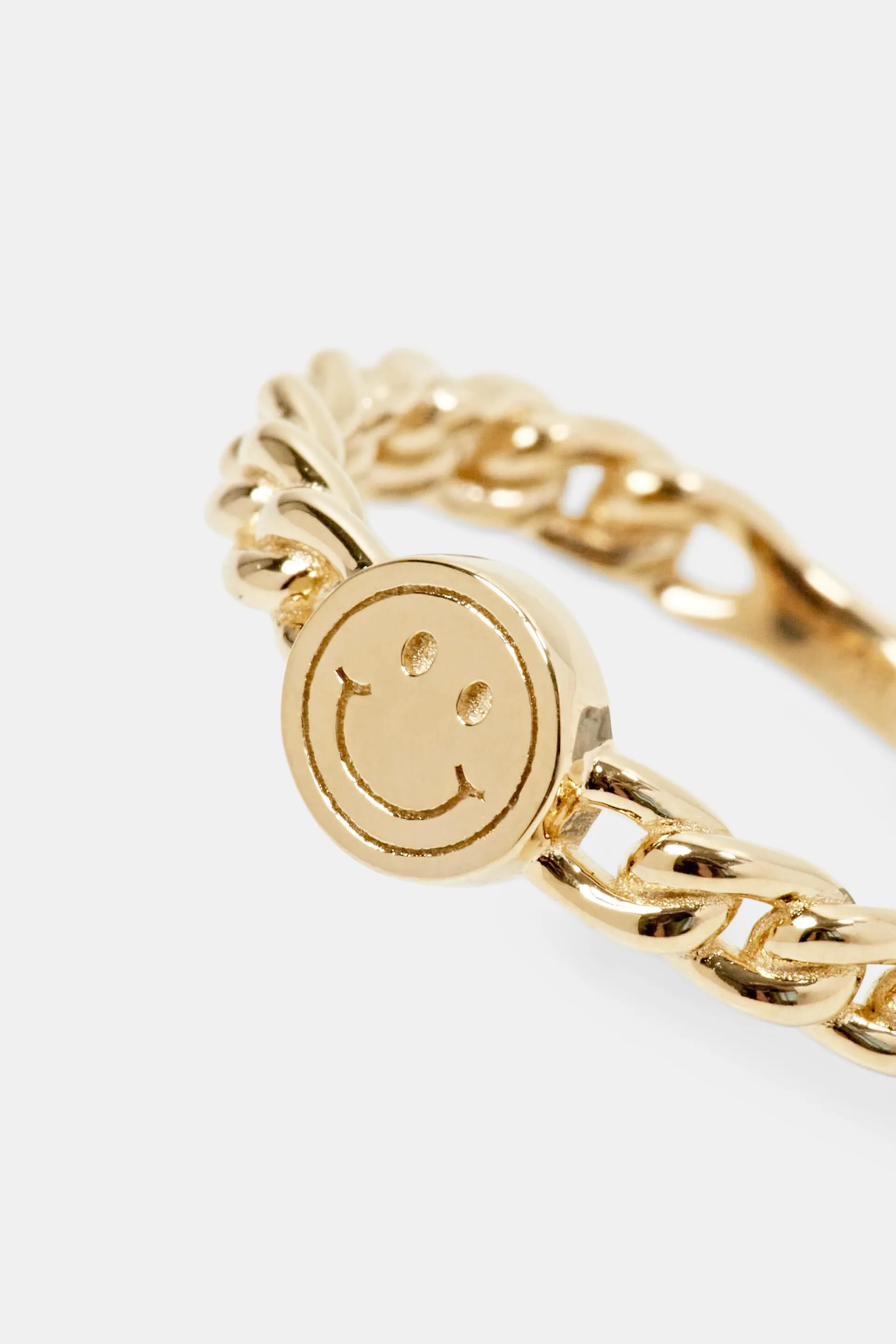 Anello a catena in argento Sterling con smiley