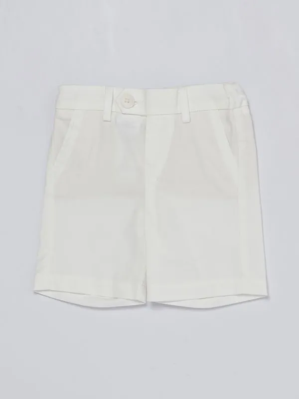 Bermuda neonato Fay in cotone stretch Avorio