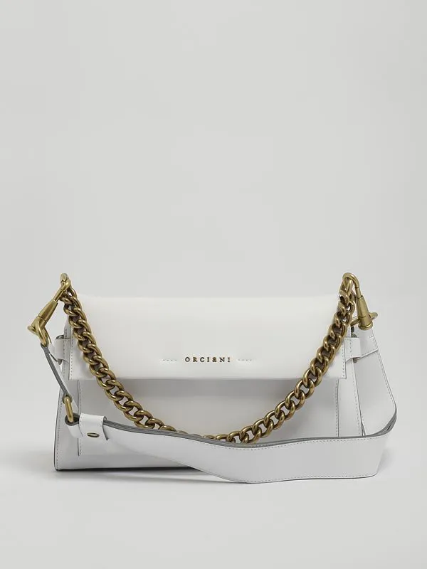 Borsa donna Orciani Missy Longuette Couture in pelle Bianco