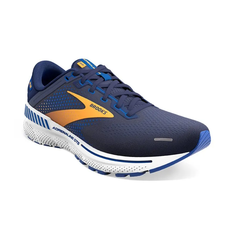 Brooks Adrenaline Gts 22 Blu Arancio Bianco - Scarpe Running Uomo