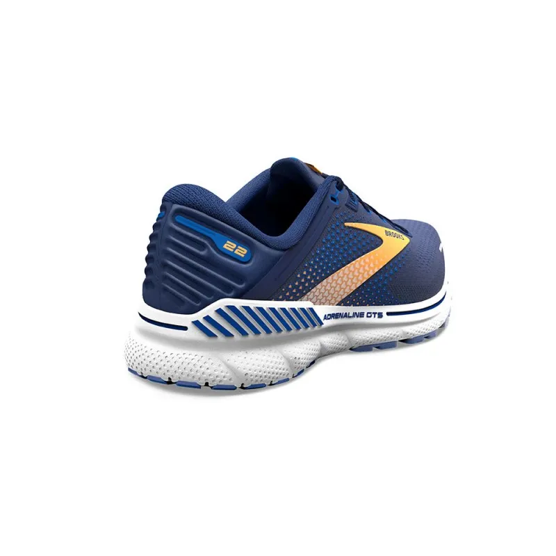 Brooks Adrenaline Gts 22 Blu Arancio Bianco - Scarpe Running Uomo