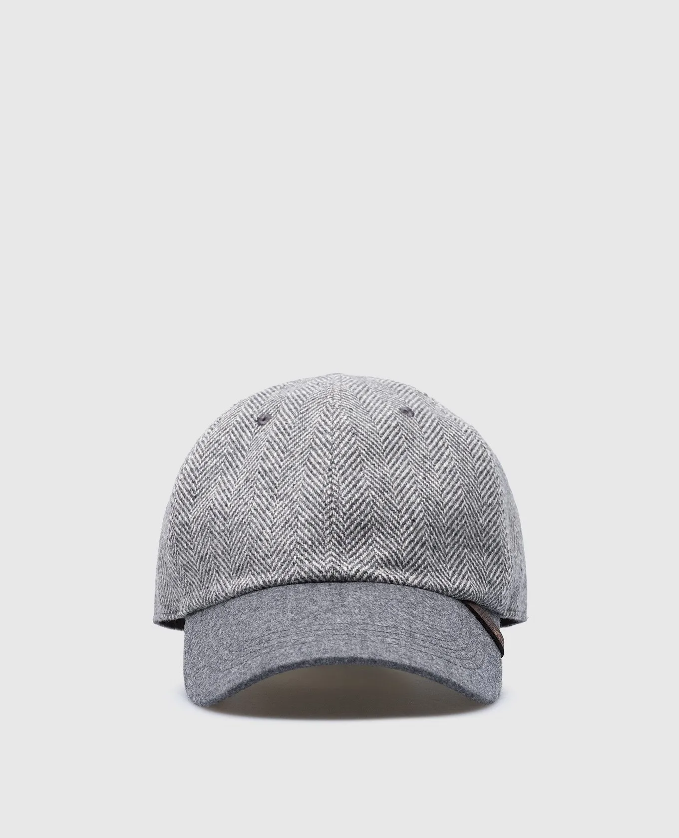Brunello Cucinelli Berretto grigio in lana, seta e cashmere con motivo intrecciato MY4529939