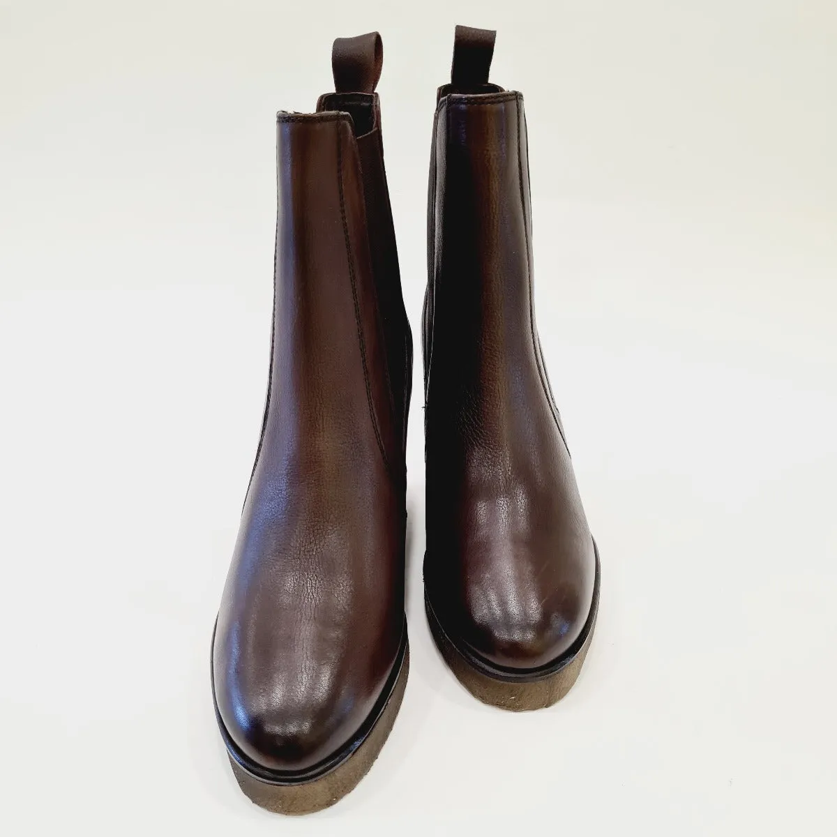 Cafè Noir stivaletto fondo gomma 10 cm pelle marrone rif.545