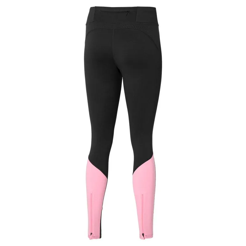Calzamaglia termica da corsa da donna Mizuno Warmalite Tight (Nero/Sangria Sunset)