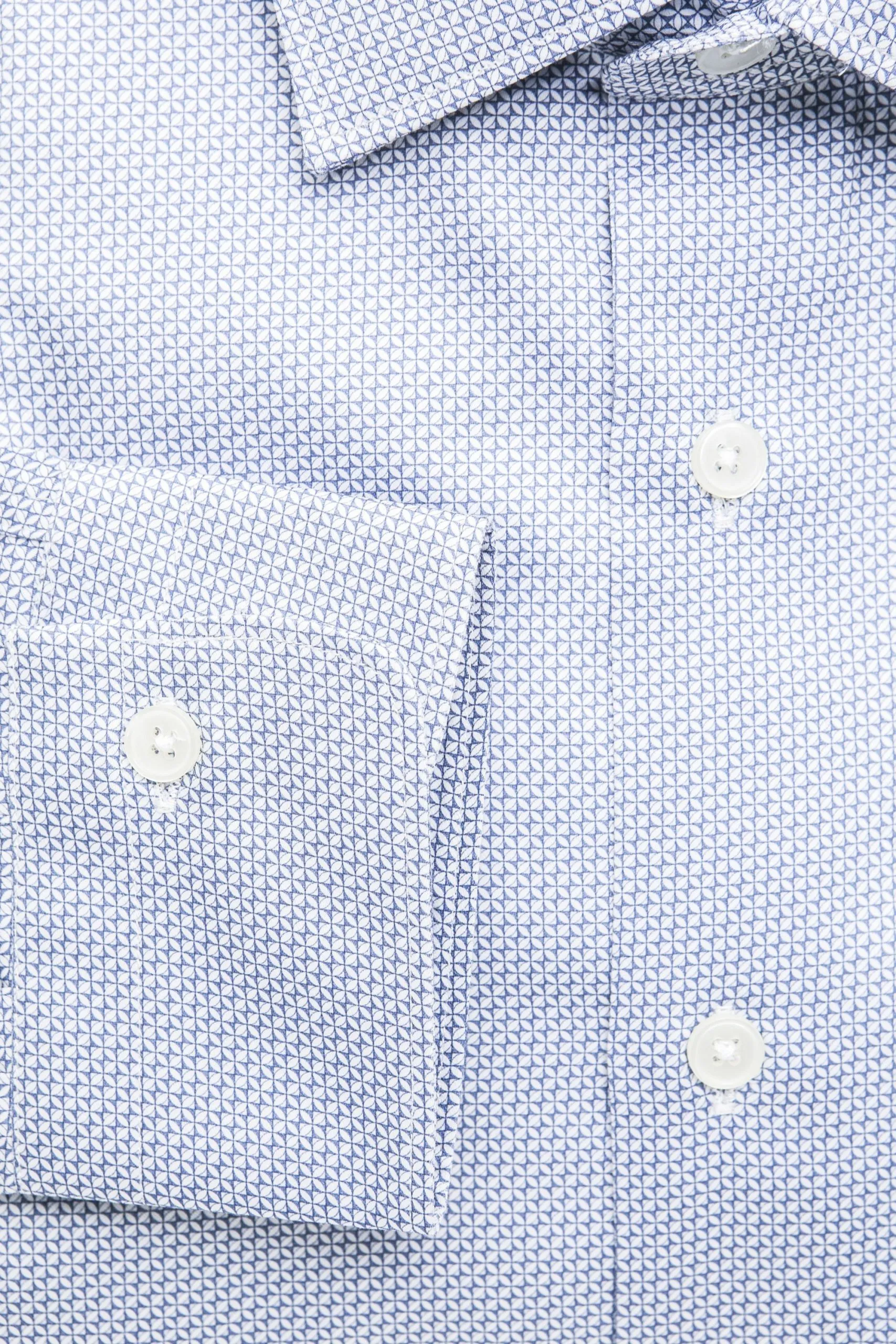 Camicia bianca fantasia azzurra | Robert Friedman
