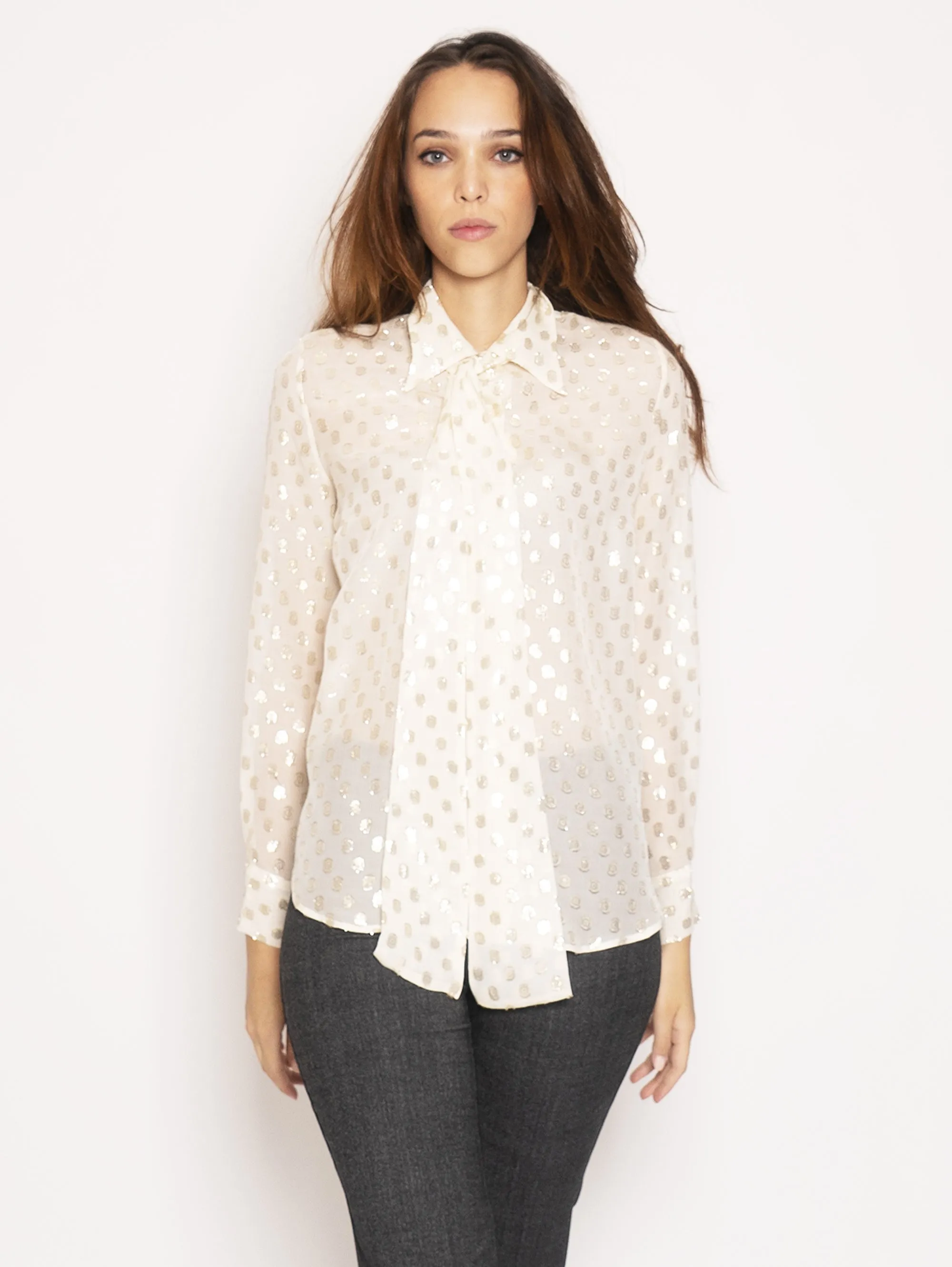 Camicia con Pois - Beige