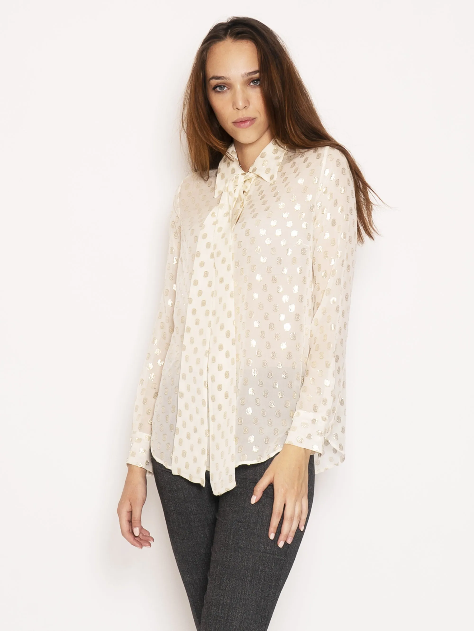 Camicia con Pois - Beige