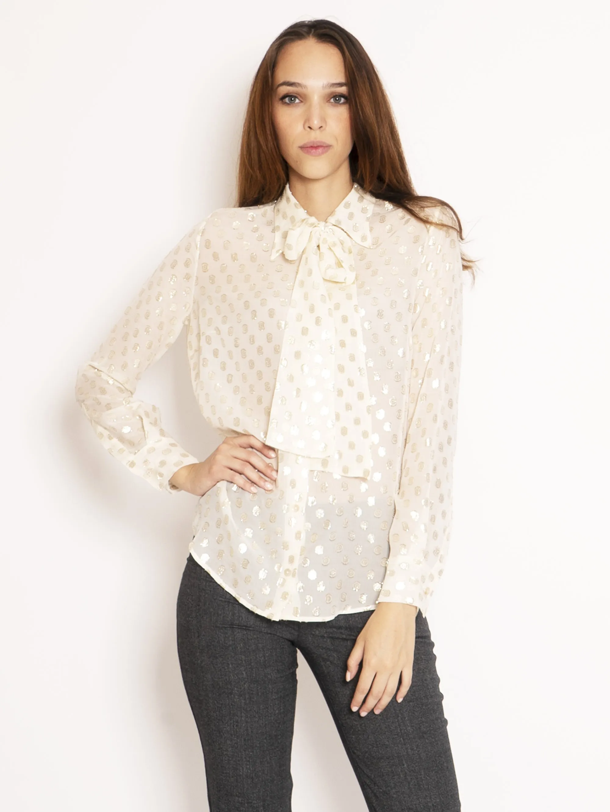 Camicia con Pois - Beige