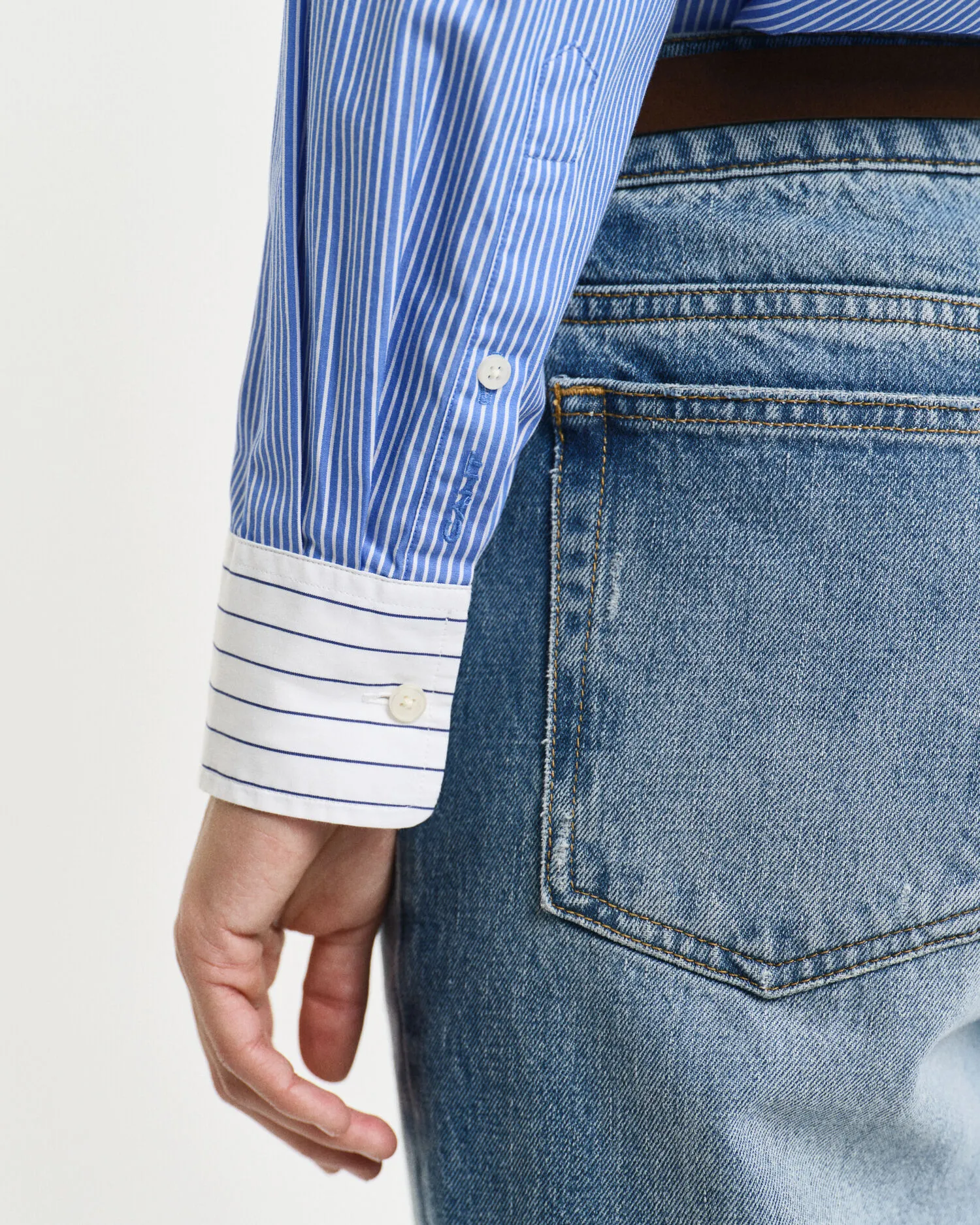 Camicia in popeline a righe colorate relaxed fit    