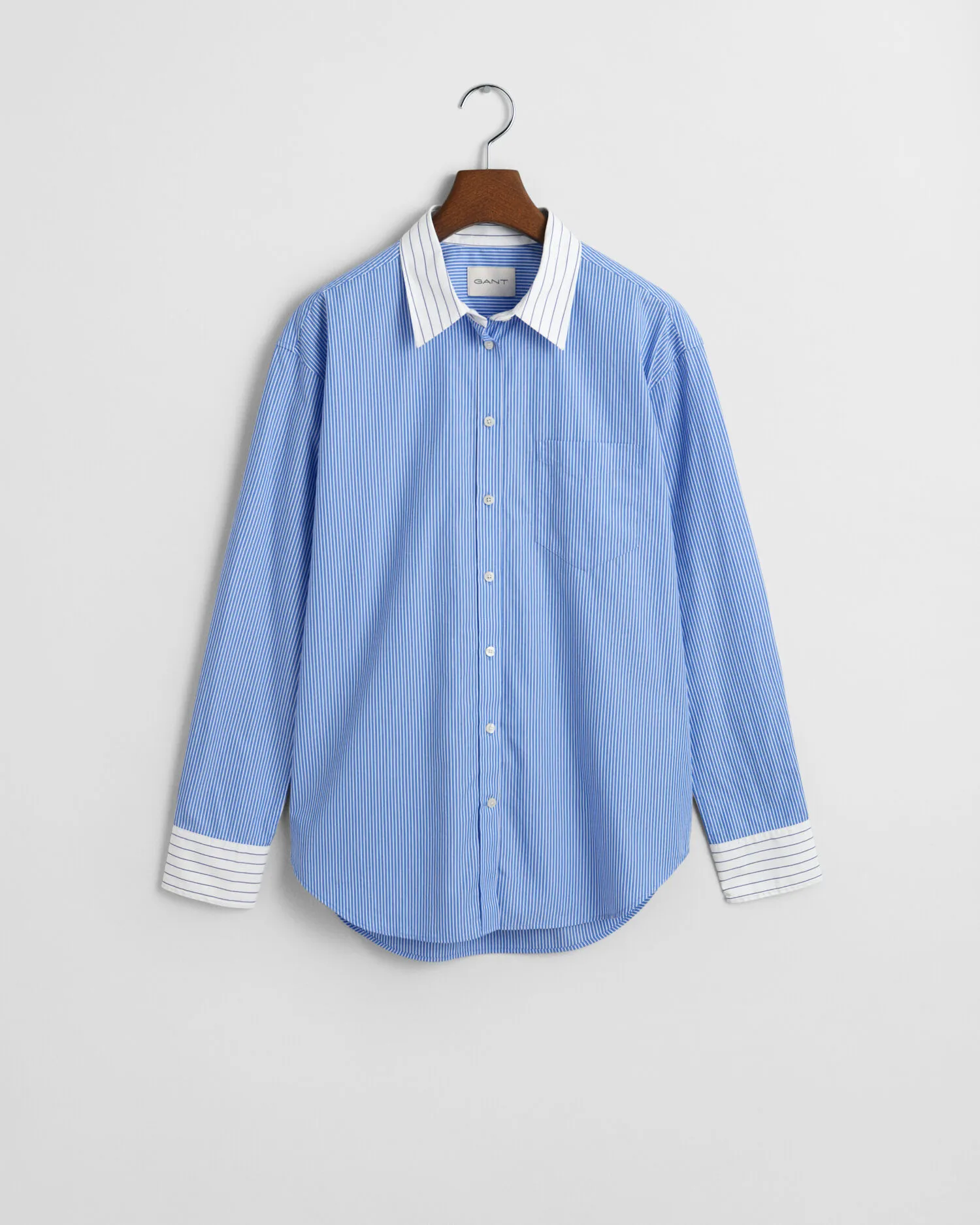 Camicia in popeline a righe colorate relaxed fit    