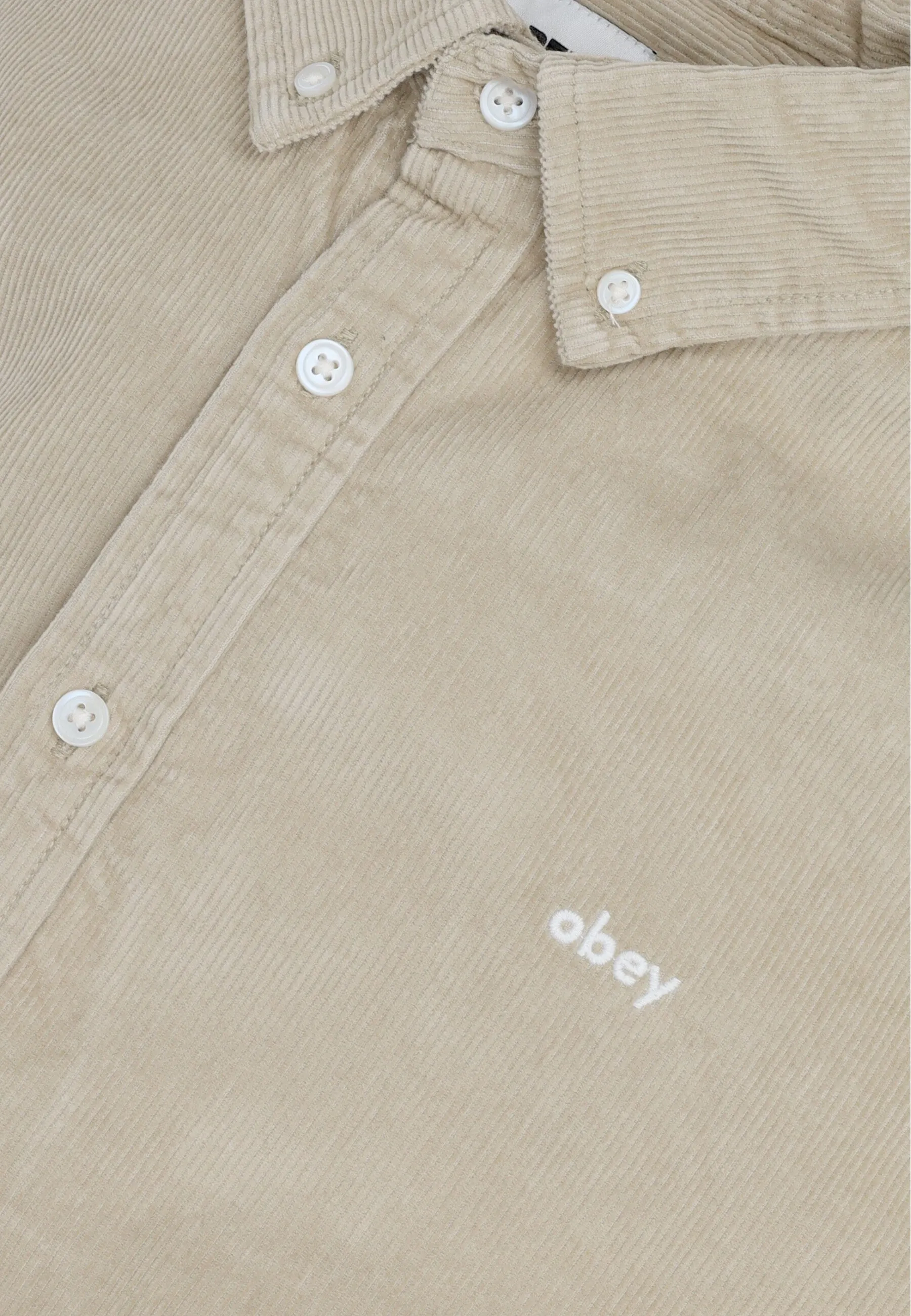 Camicia Manica Lunga Uomo Grafton Cord Woven Abbey Stone