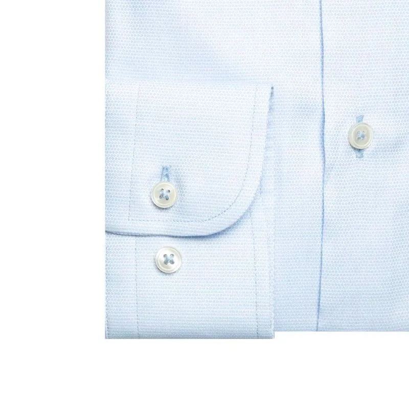 Camicia pin-point azzurra in cotone 