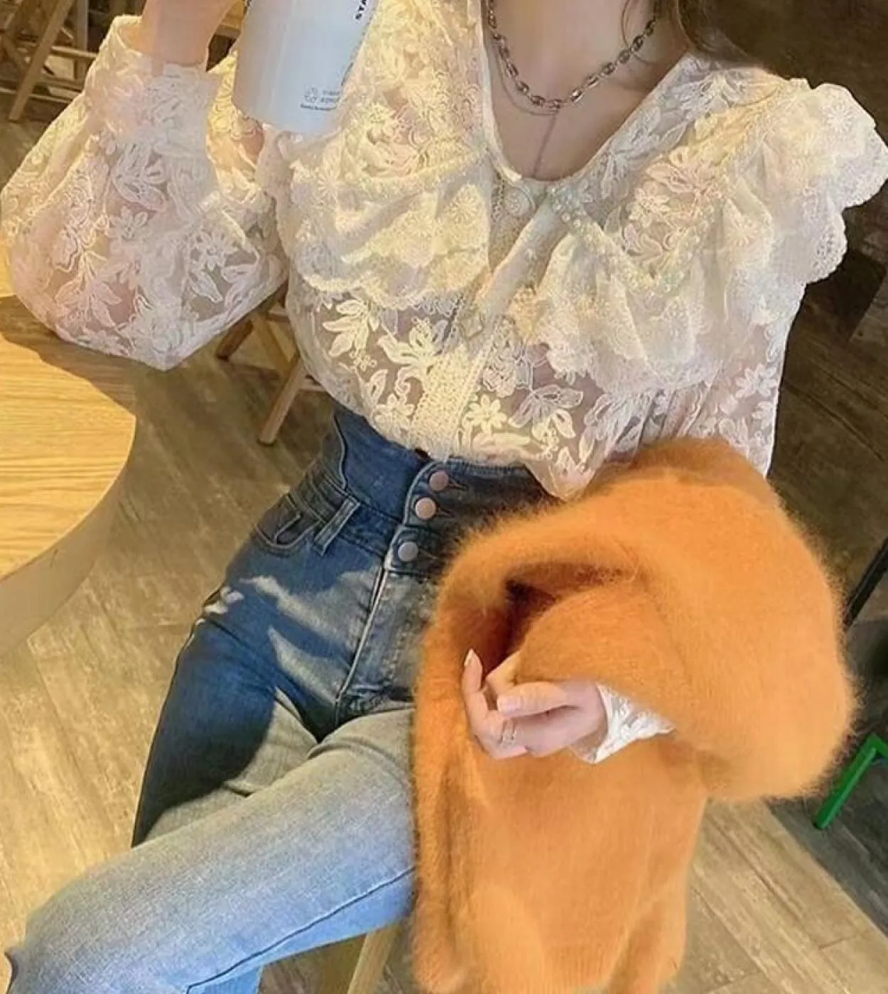 Camicie in pizzo con ricamo vintage Camicie eleganti da donna eleganti con perline autunnali Camicie bianche a maniche lunghe so