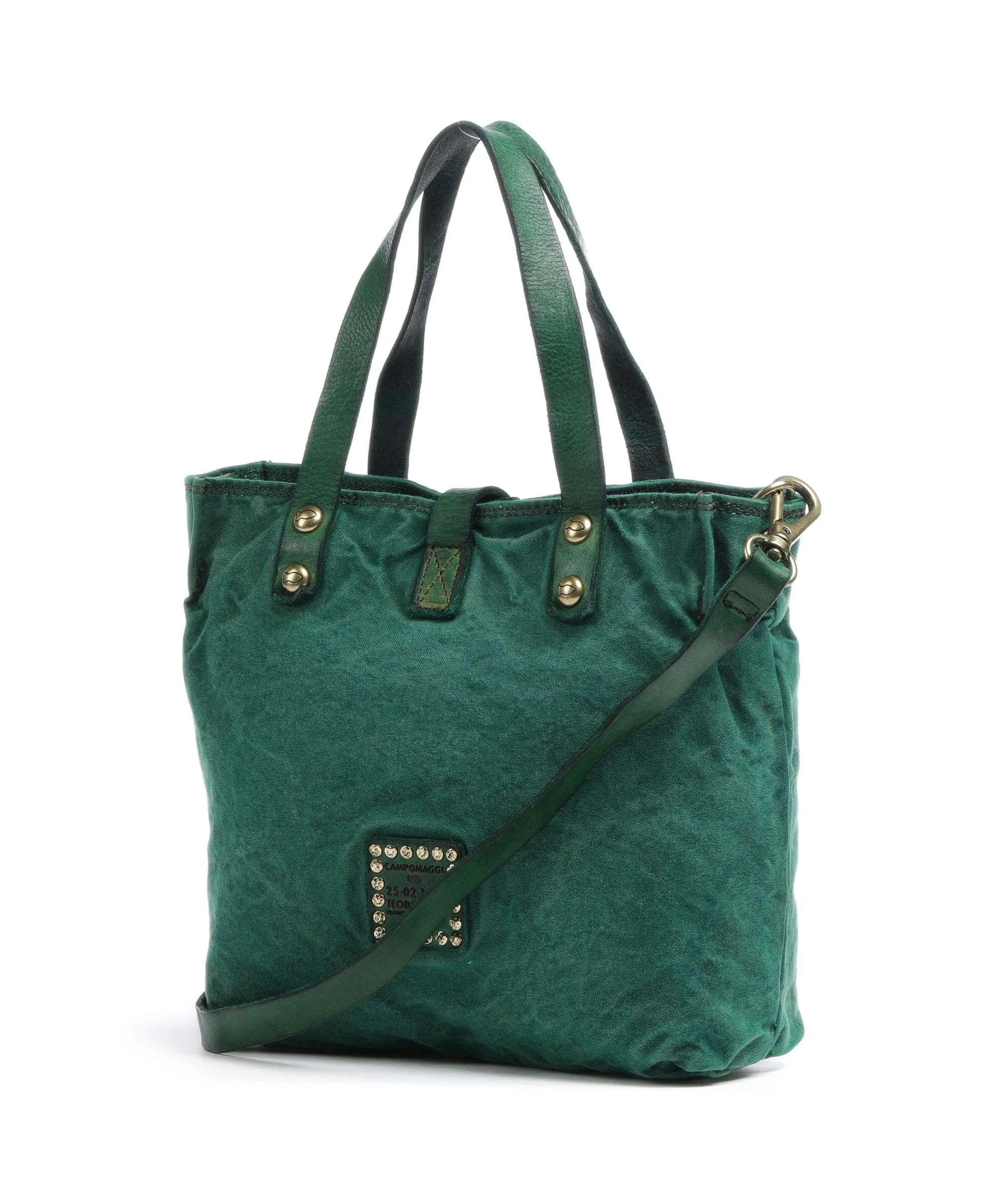 Campomaggi Borsa shopper tela verde  