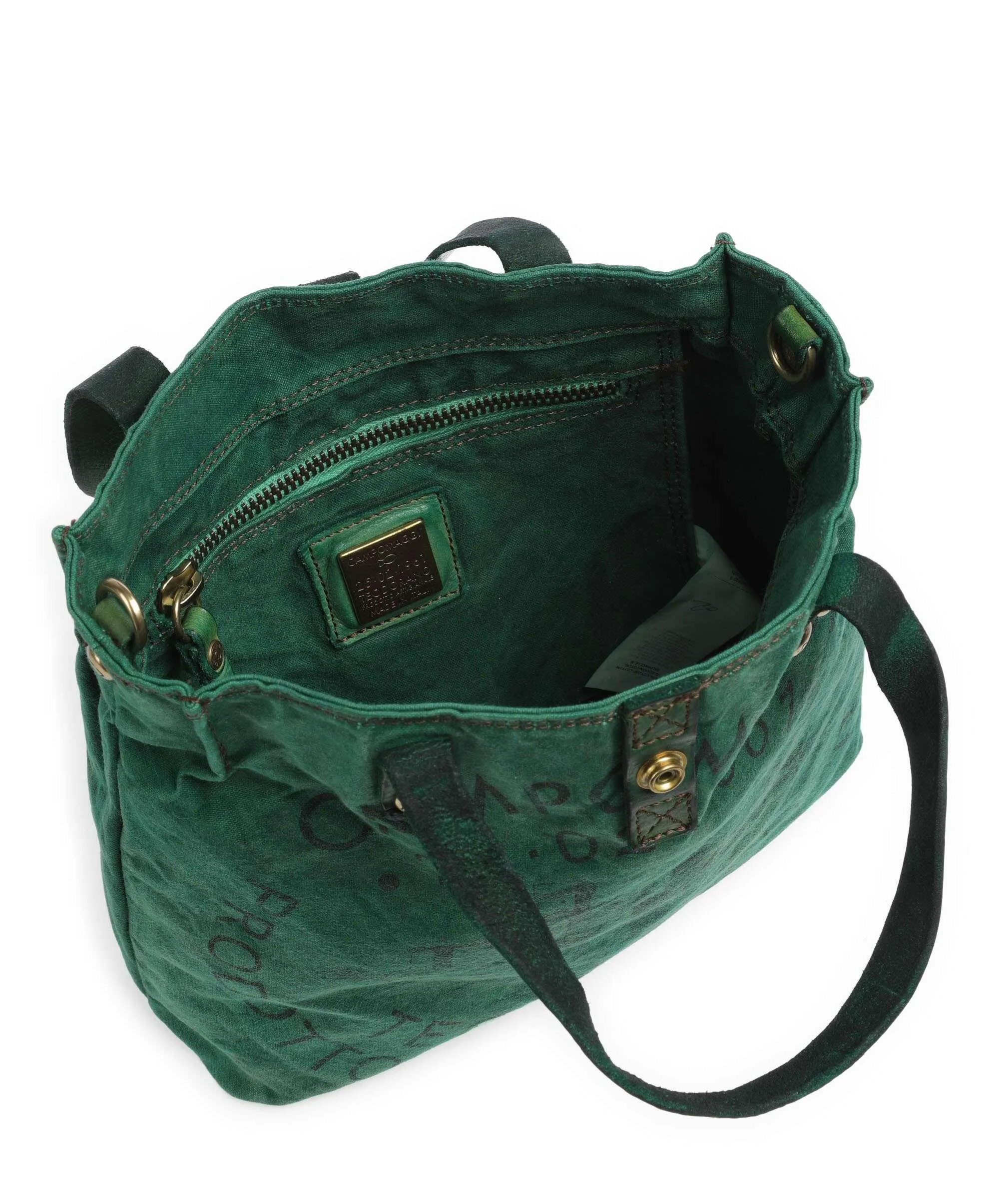  Campomaggi Borsa shopper tela verde  