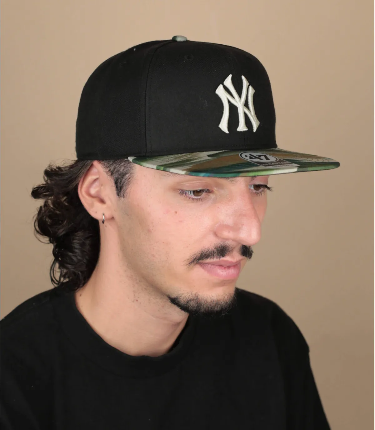 Cappello snapback NY nero con visiera mimeticaCappellini Captain Fisherman Camo NY     