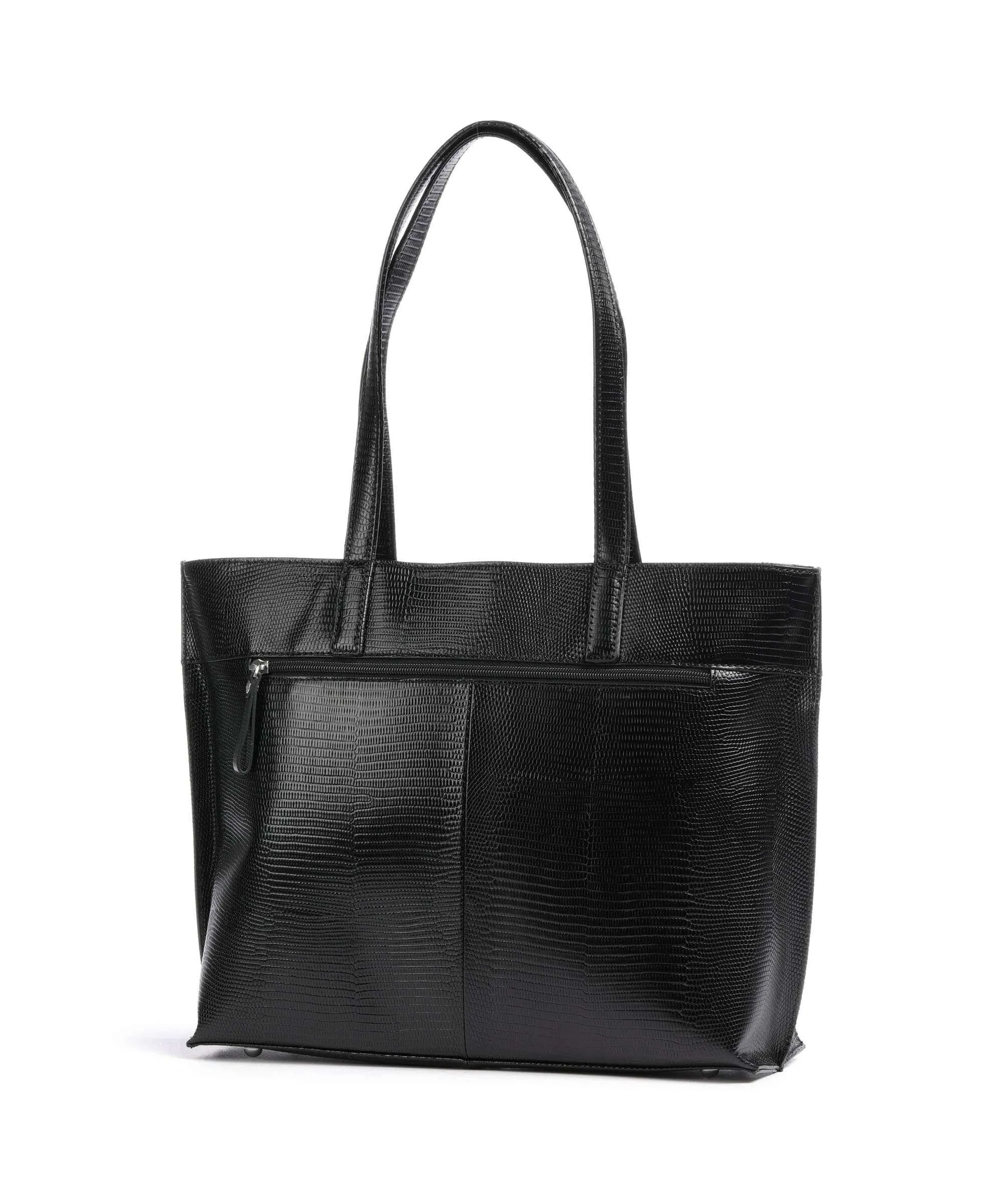  Castelijn & Beerens Donna RFID Borsa shopper 15″ pelle di vacchetta goffrata nero  