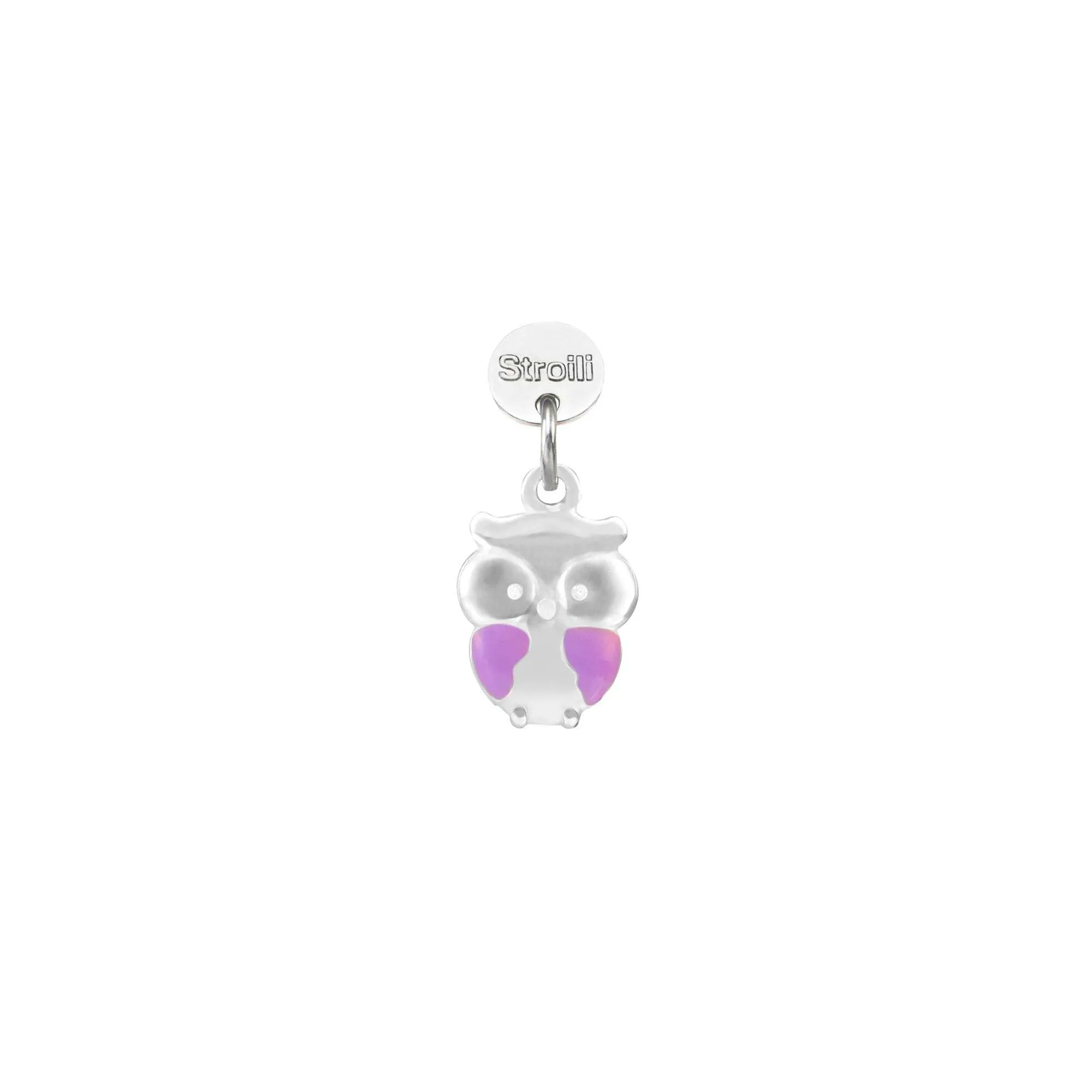 Charm in argento rodiato e smalto
