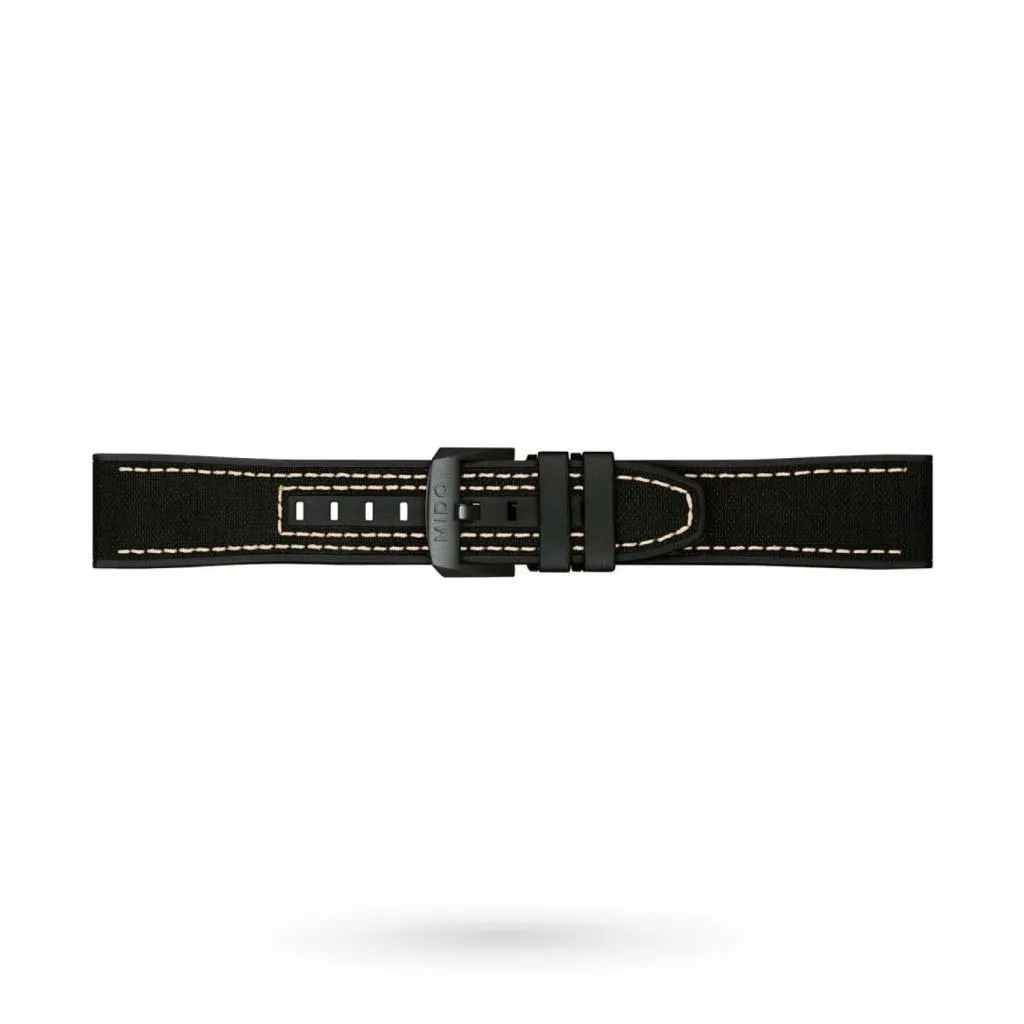 Cinturino Mido tessuto tecnico nero-beige 22mm
