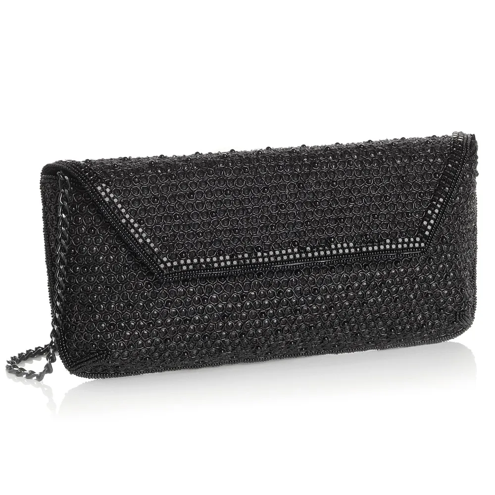 Clutch Nera con Cristalli “Moda Bijoux” Ottaviani
