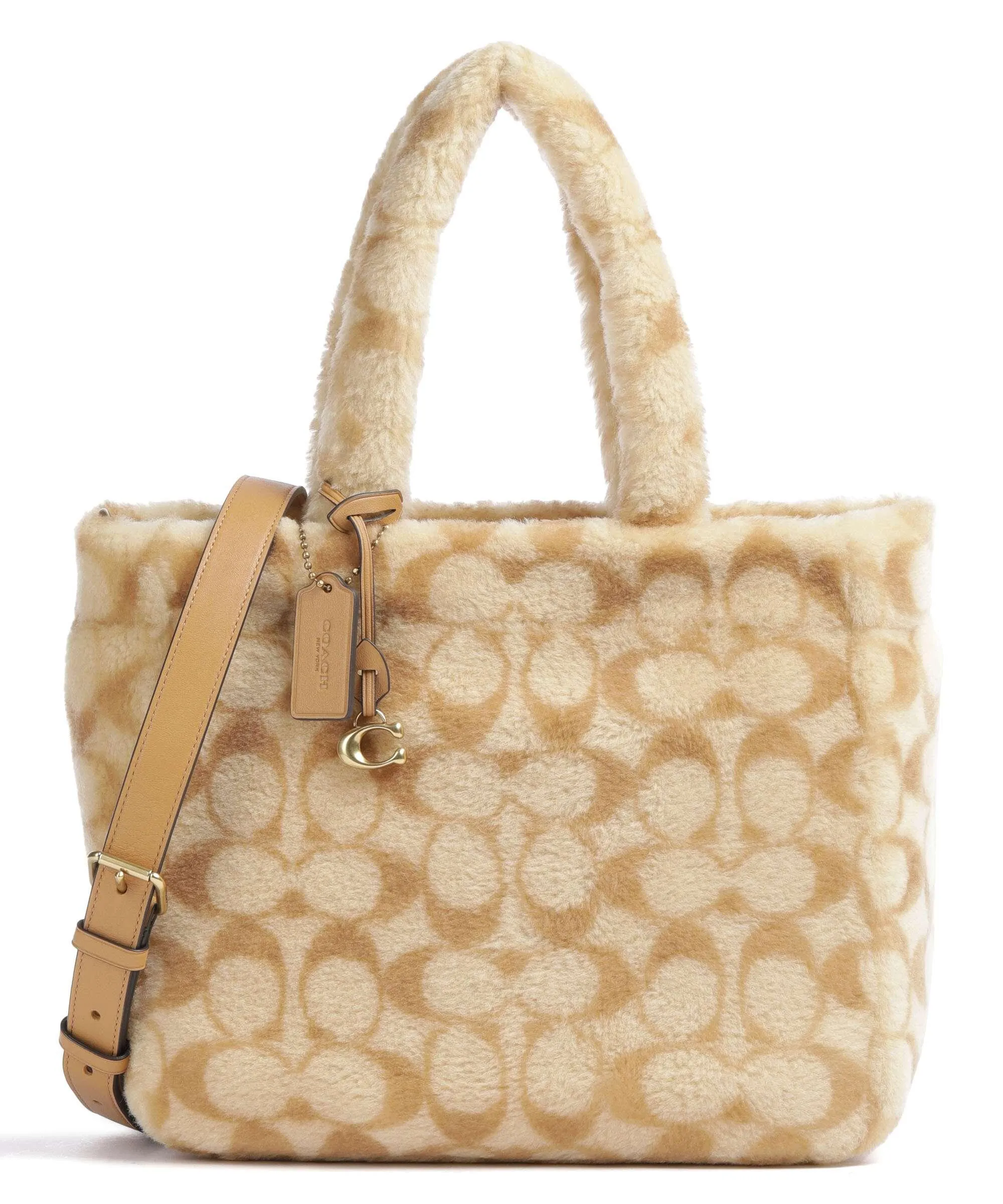  Coach Borsa shopper eco-pelliccia beige  