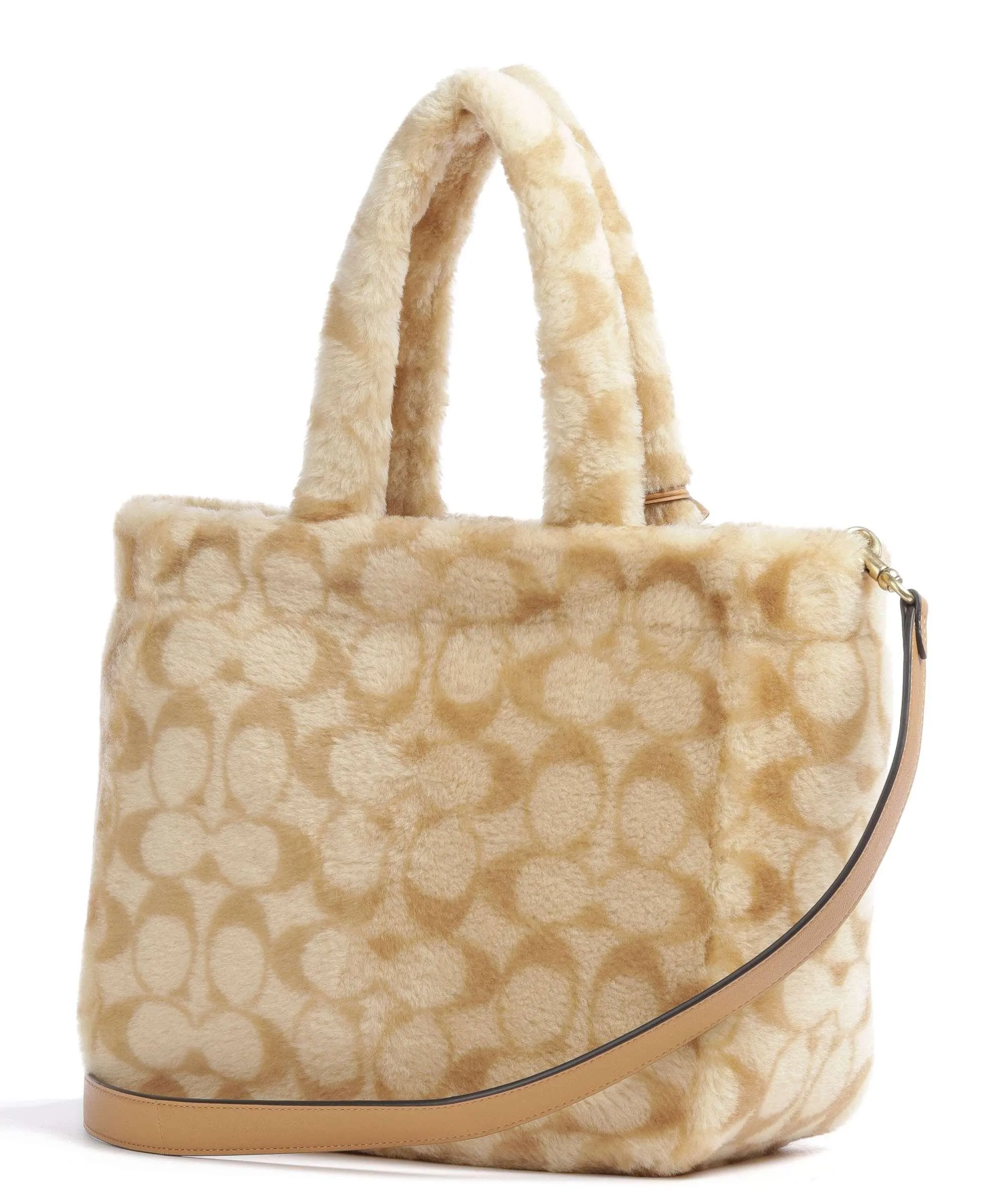  Coach Borsa shopper eco-pelliccia beige  