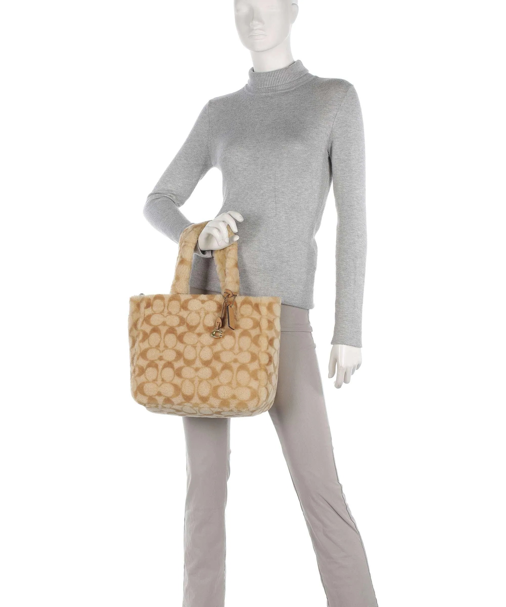  Coach Borsa shopper eco-pelliccia beige  