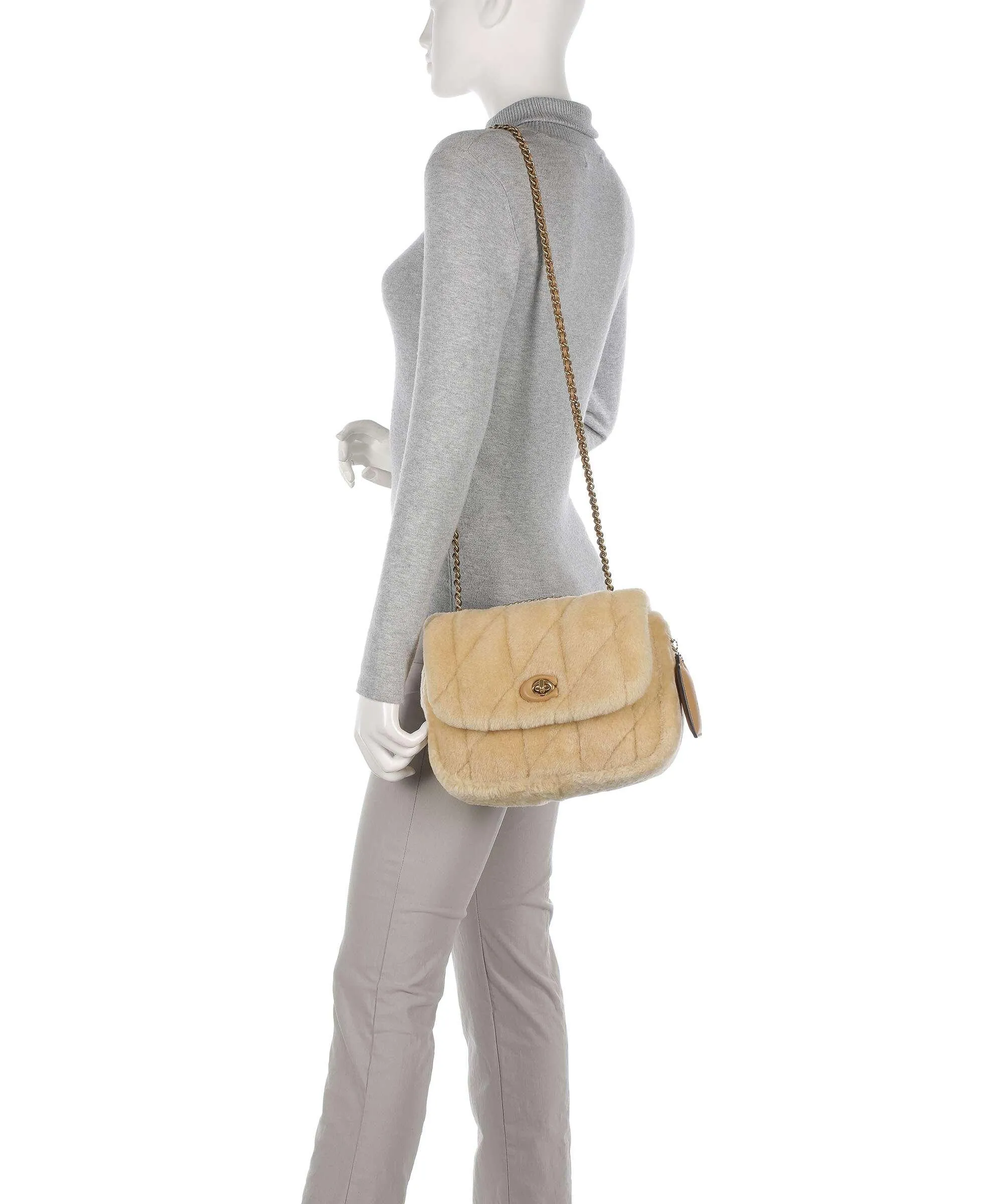  Coach Wyn Borsa a spalla eco-pelliccia natura  