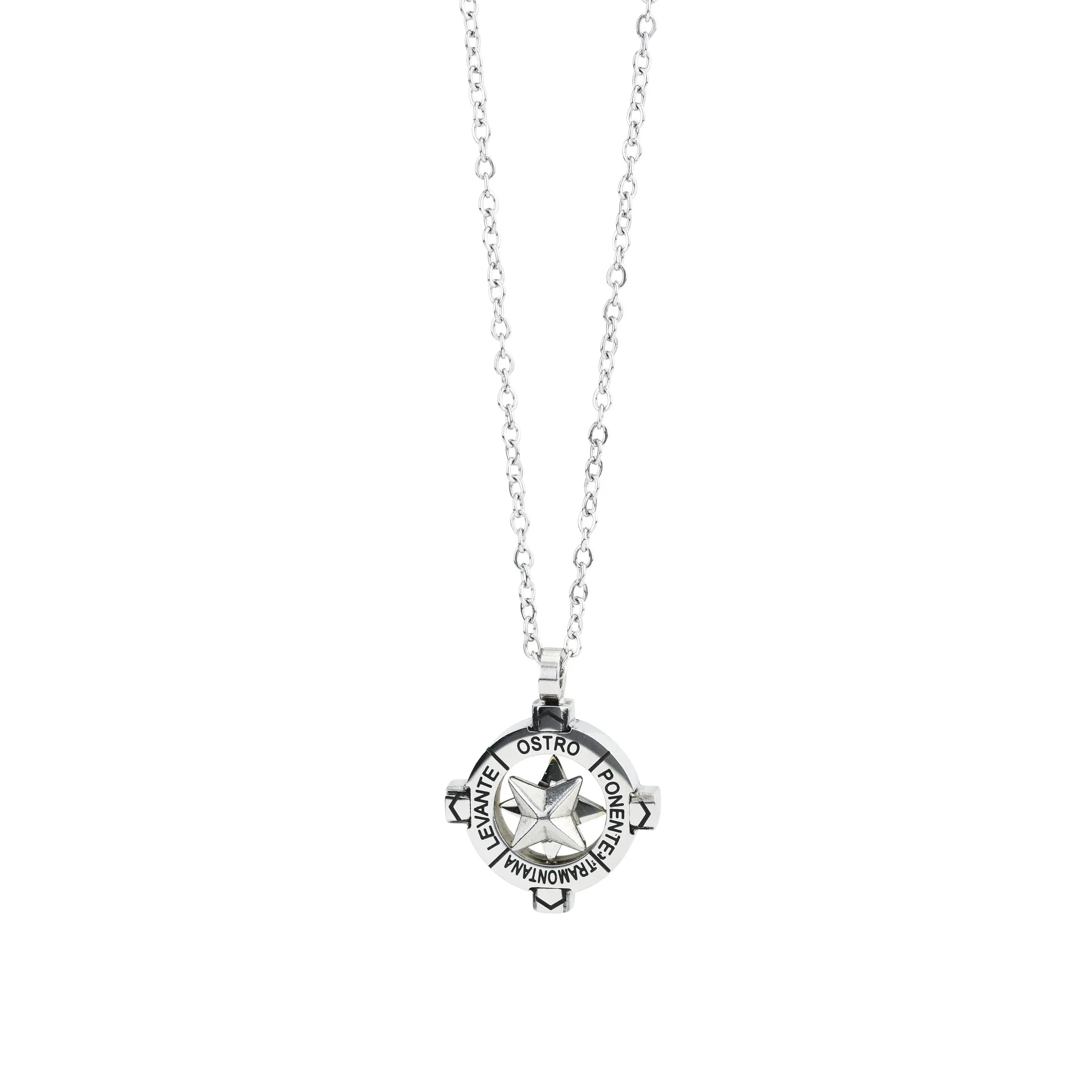 Collana Uomo Boccadamo con Rosa dei Venti in Acciaio - AGR240