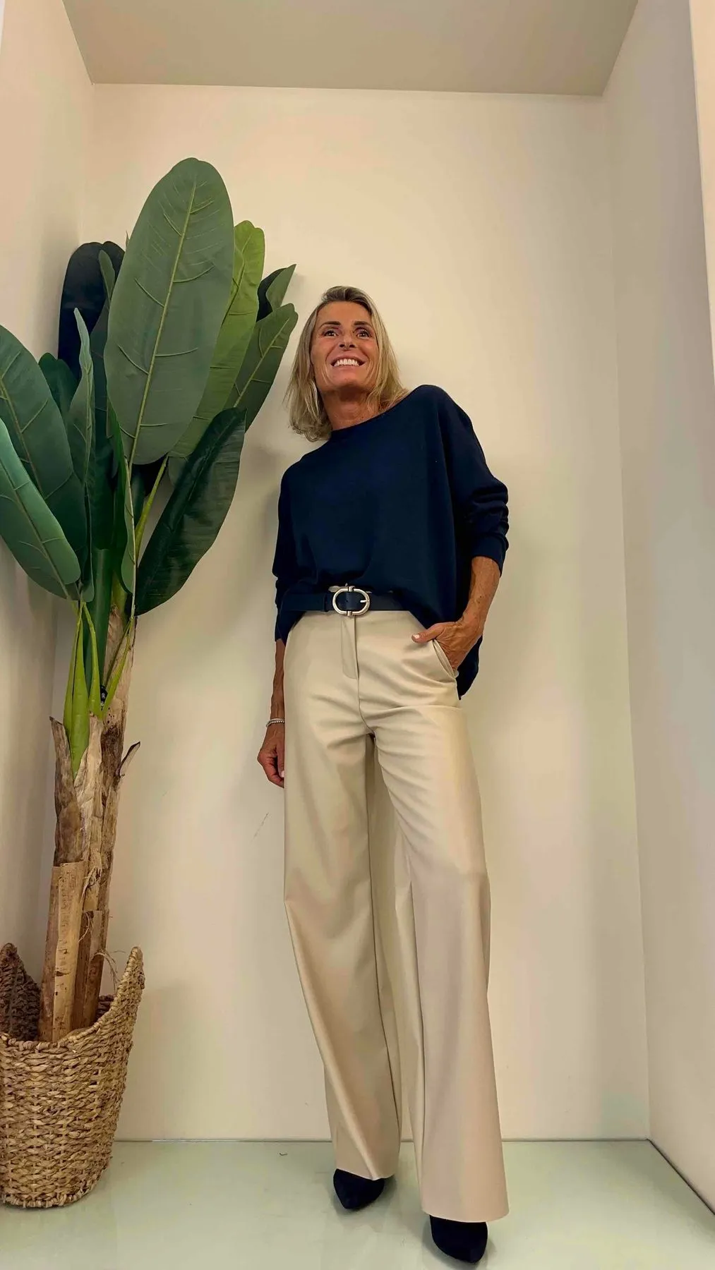 DAFNE - 54905P32 - PANTALONE PALAZZO SIMIL PELLE