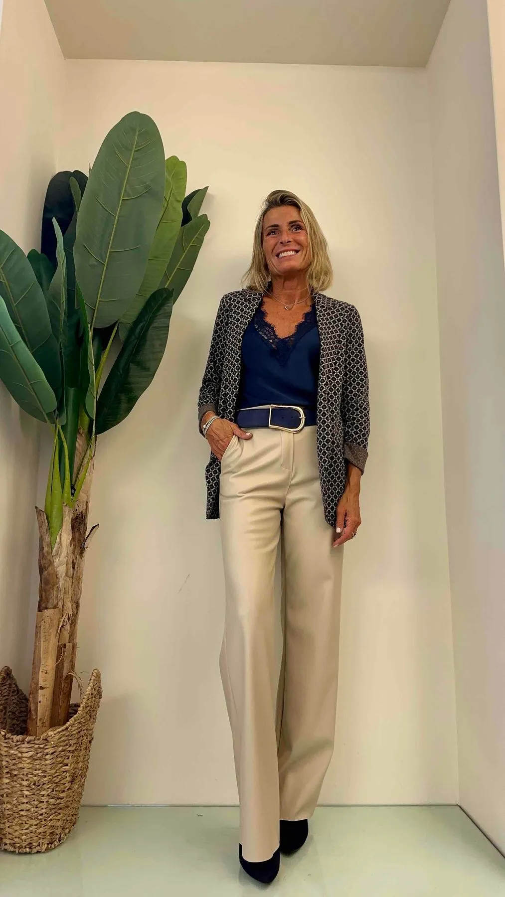 DAFNE - 54905P32 - PANTALONE PALAZZO SIMIL PELLE