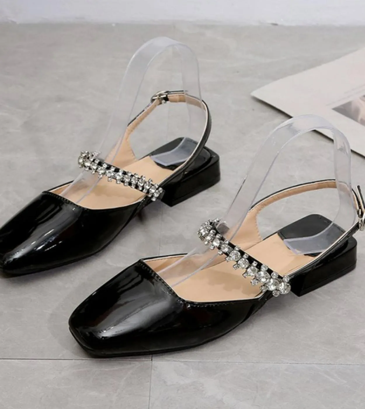 Donna Primavera Tacchi Alti Slingbacks Donna Punta Rotonda Scarpe da Donna Solide Office Lady Eleganti Sandali Décolleté