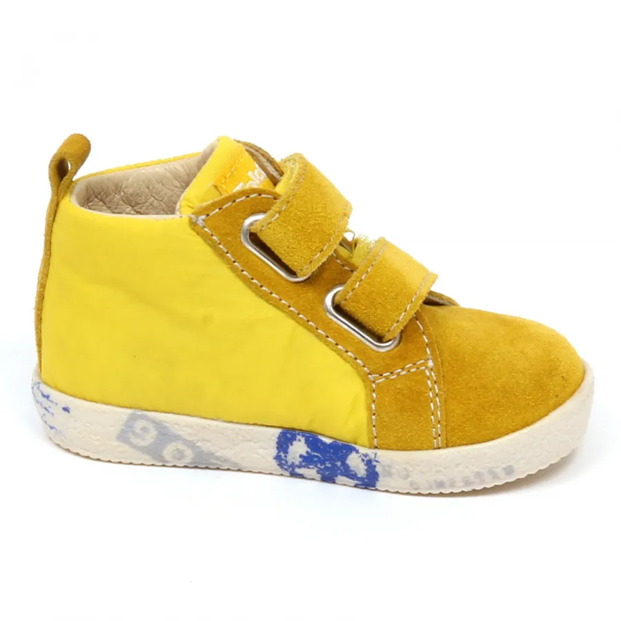 E3228 sneaker bimbo giallo FALCOTTO scarpe scamosciato/tessuto shoe kid baby boy