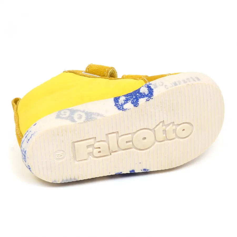 E3228 sneaker bimbo giallo FALCOTTO scarpe scamosciato/tessuto shoe kid baby boy