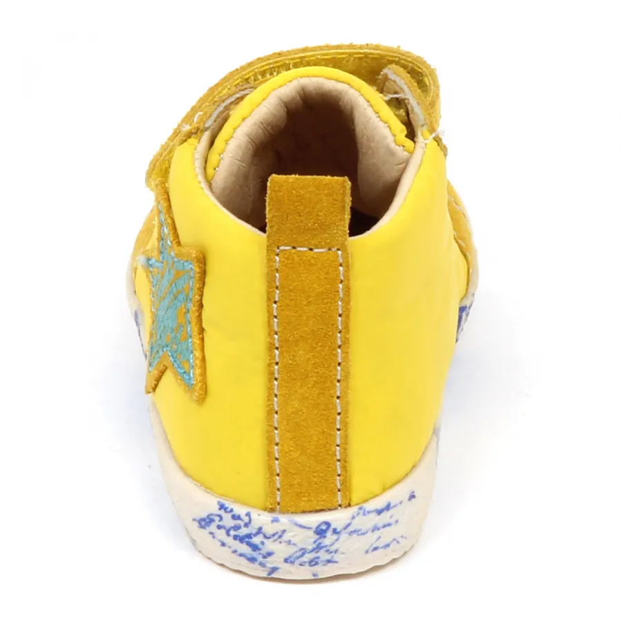 E3228 sneaker bimbo giallo FALCOTTO scarpe scamosciato/tessuto shoe kid baby boy