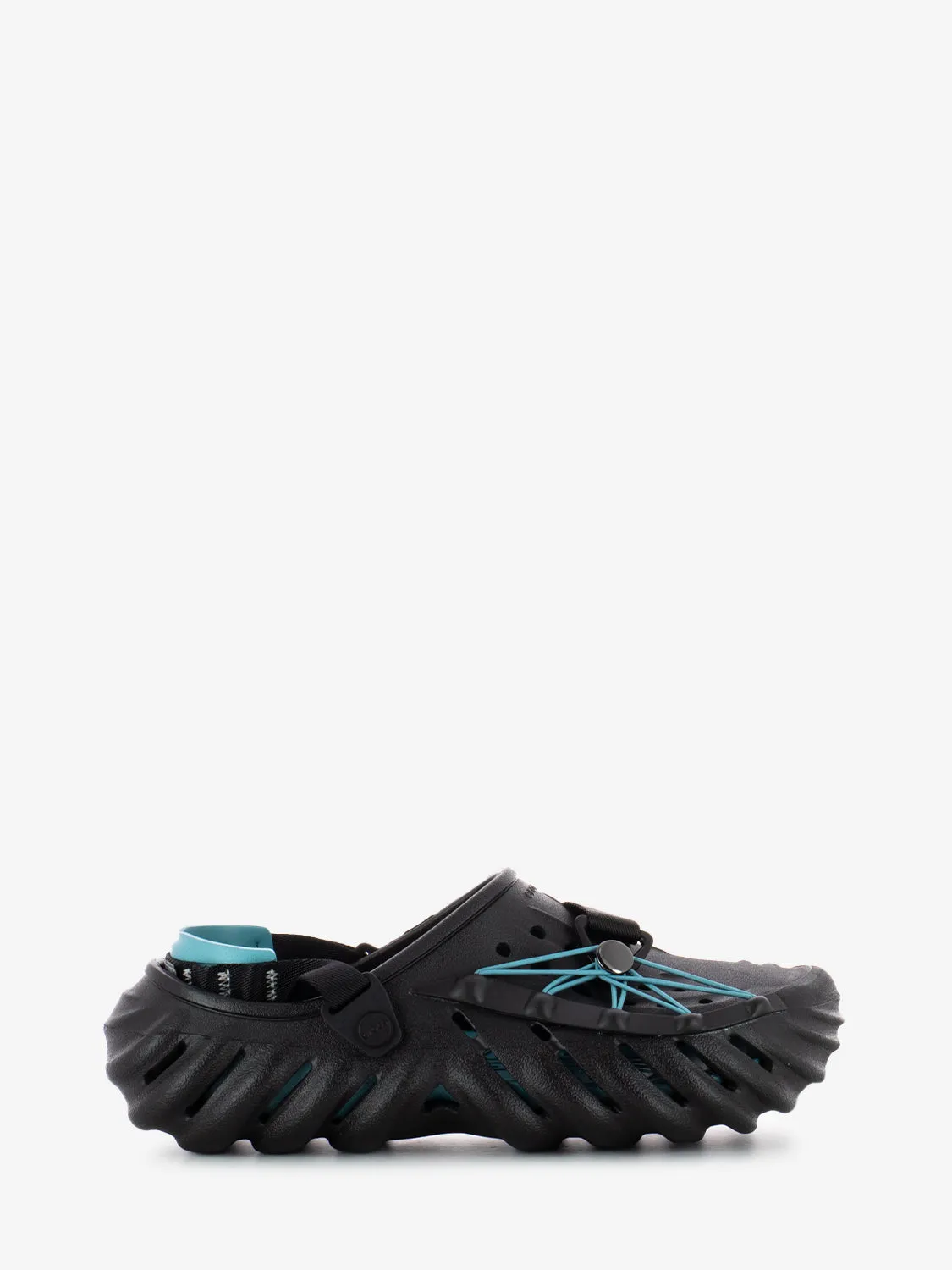 Echo reflective laces clog black