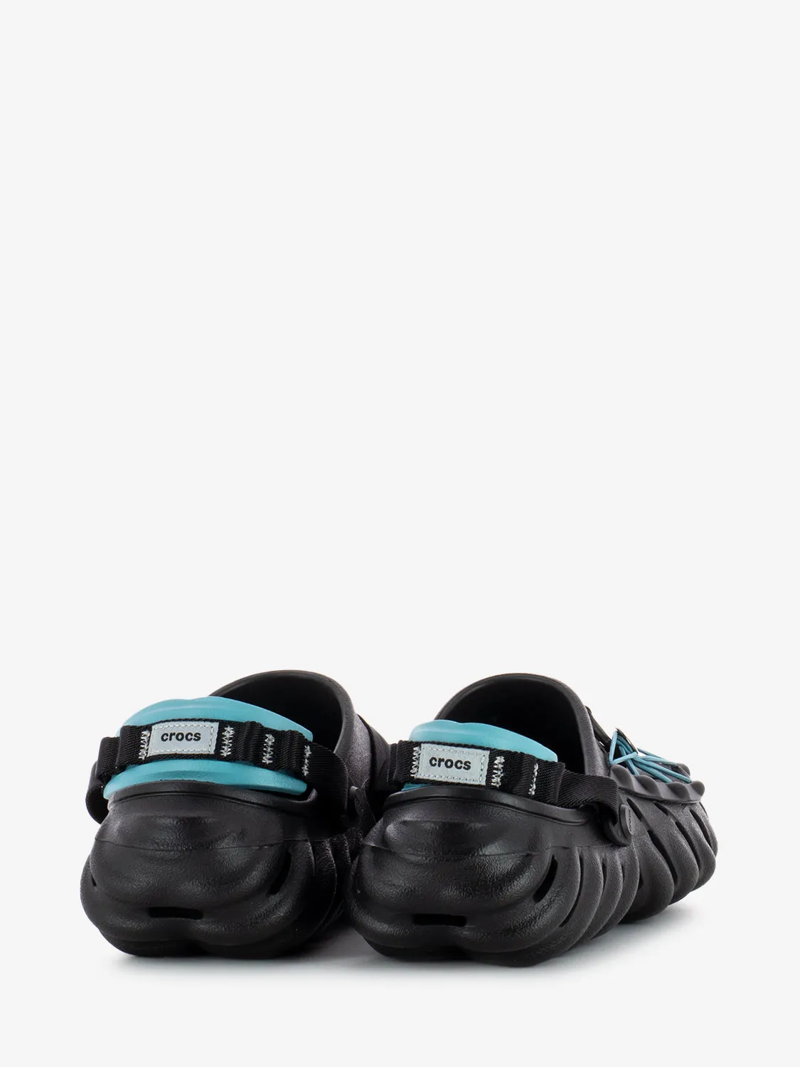 Echo reflective laces clog black