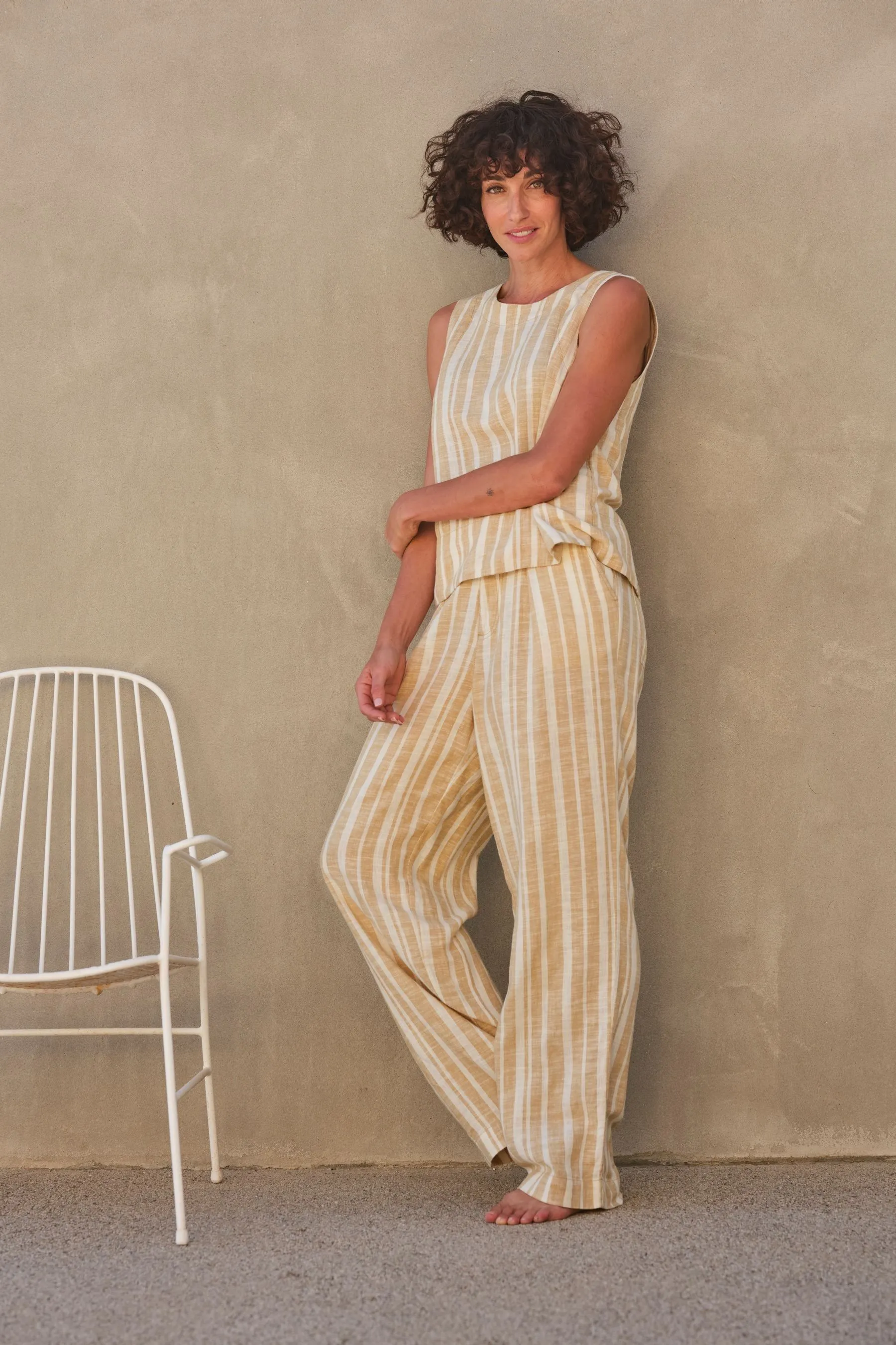 FatFace - Blend A righe Pantaloni in lino