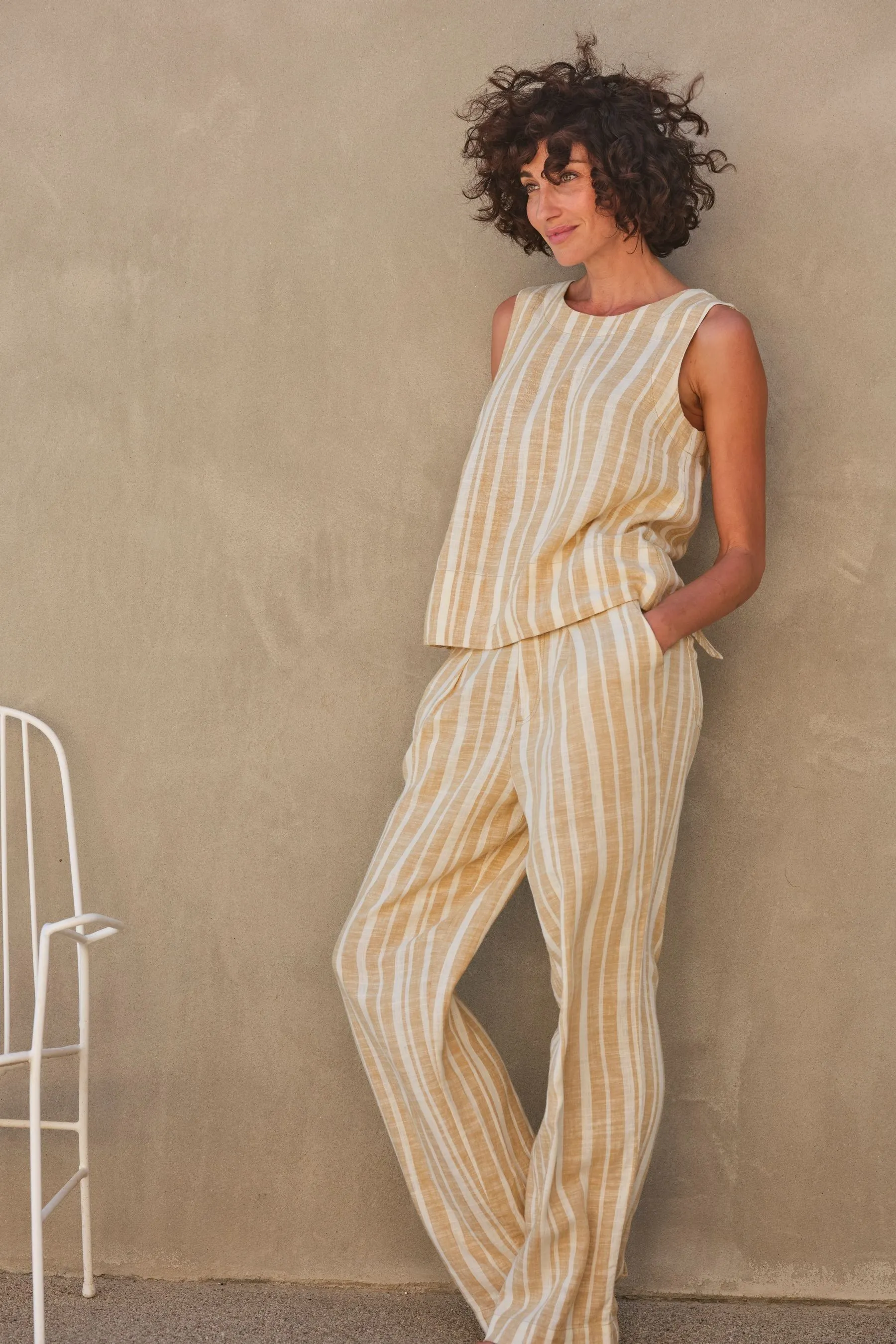 FatFace - Blend A righe Pantaloni in lino